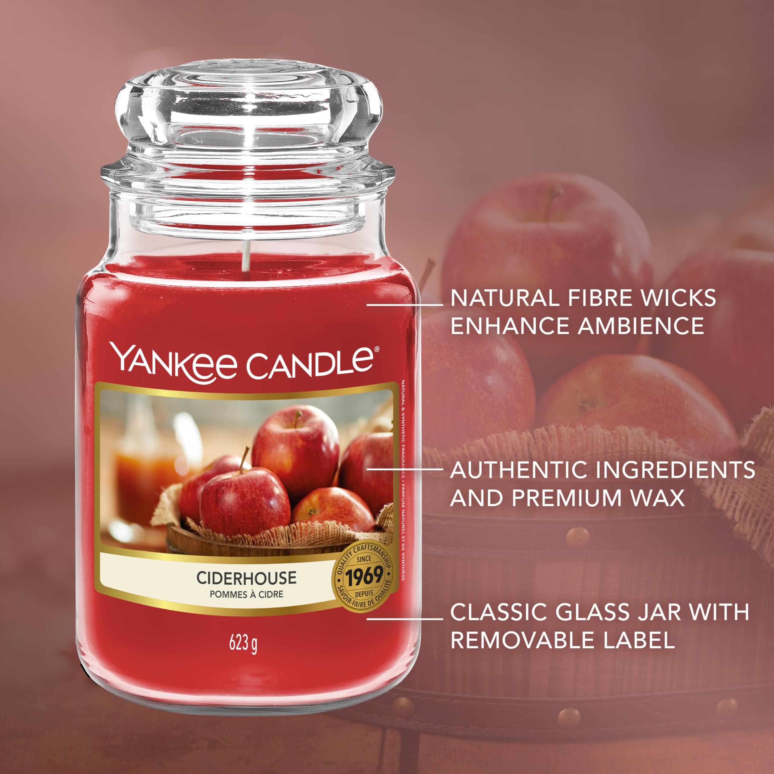 Yankee Candle Scented Candle - Ciderhouse Large Jar | Up to 150 Hours Burn Time | 623g 4