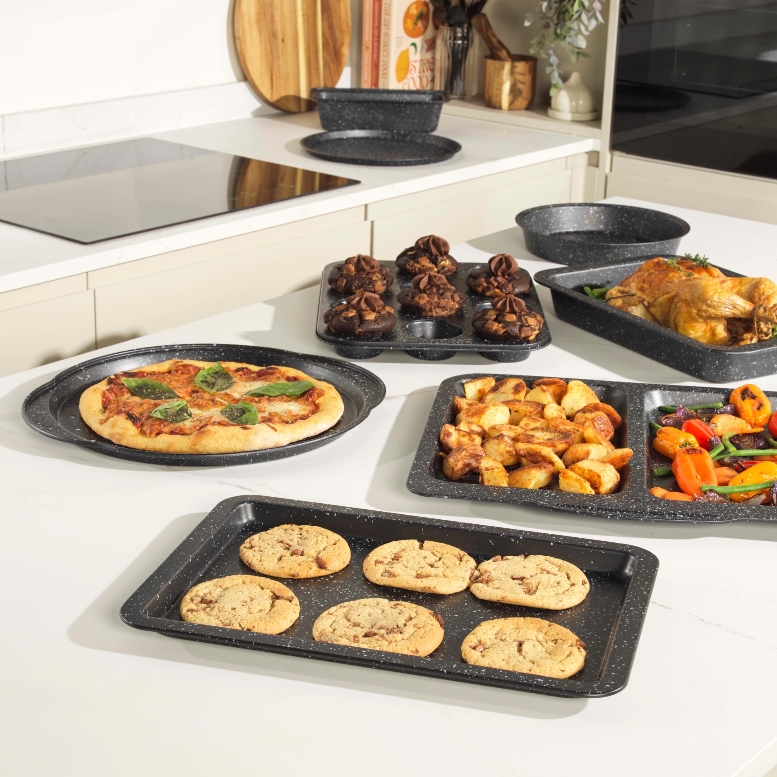 Salter Megastone BW07033EU7 Baking Tray - 37cm Carbon Steel, Ultra Non-Stick | Oven Safe 220°C 5