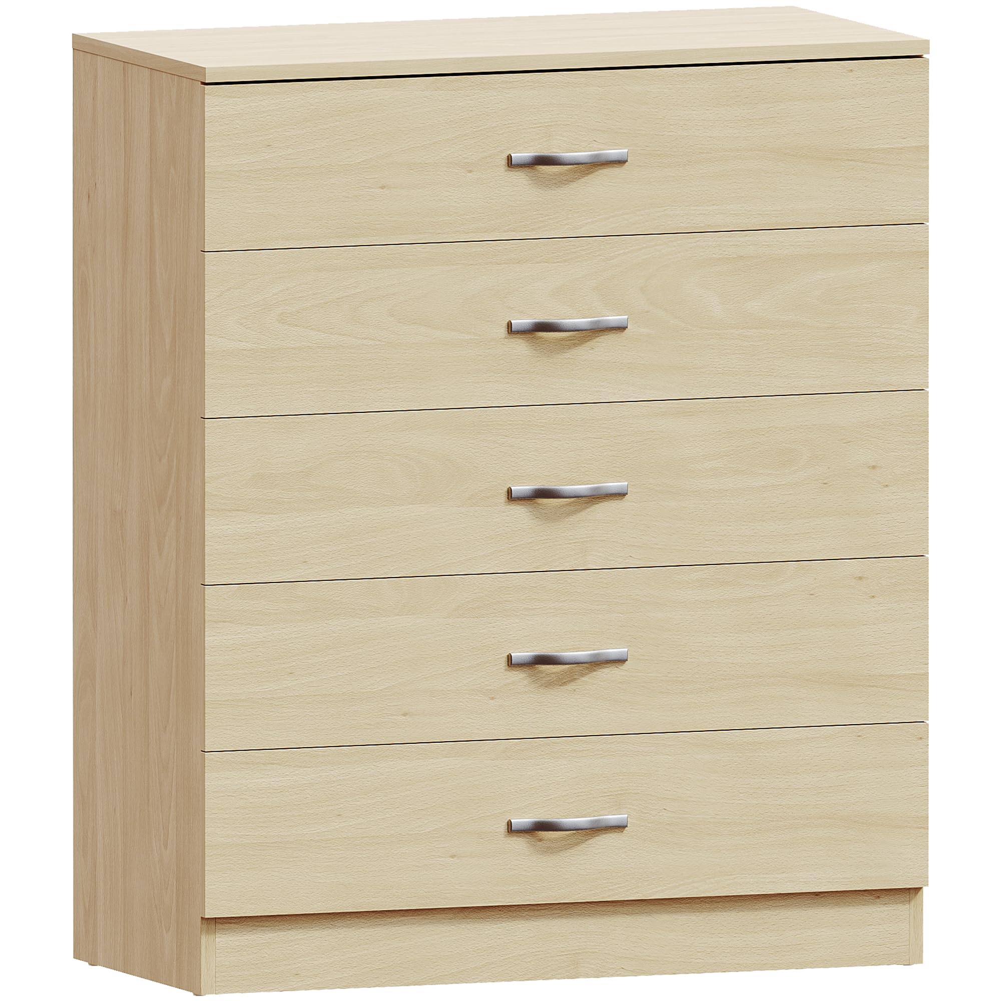 Vida Designs Riano 5 Drawer Chest - Pine Finish | Engineered Wood | 75W x 36D x 90H cm 1