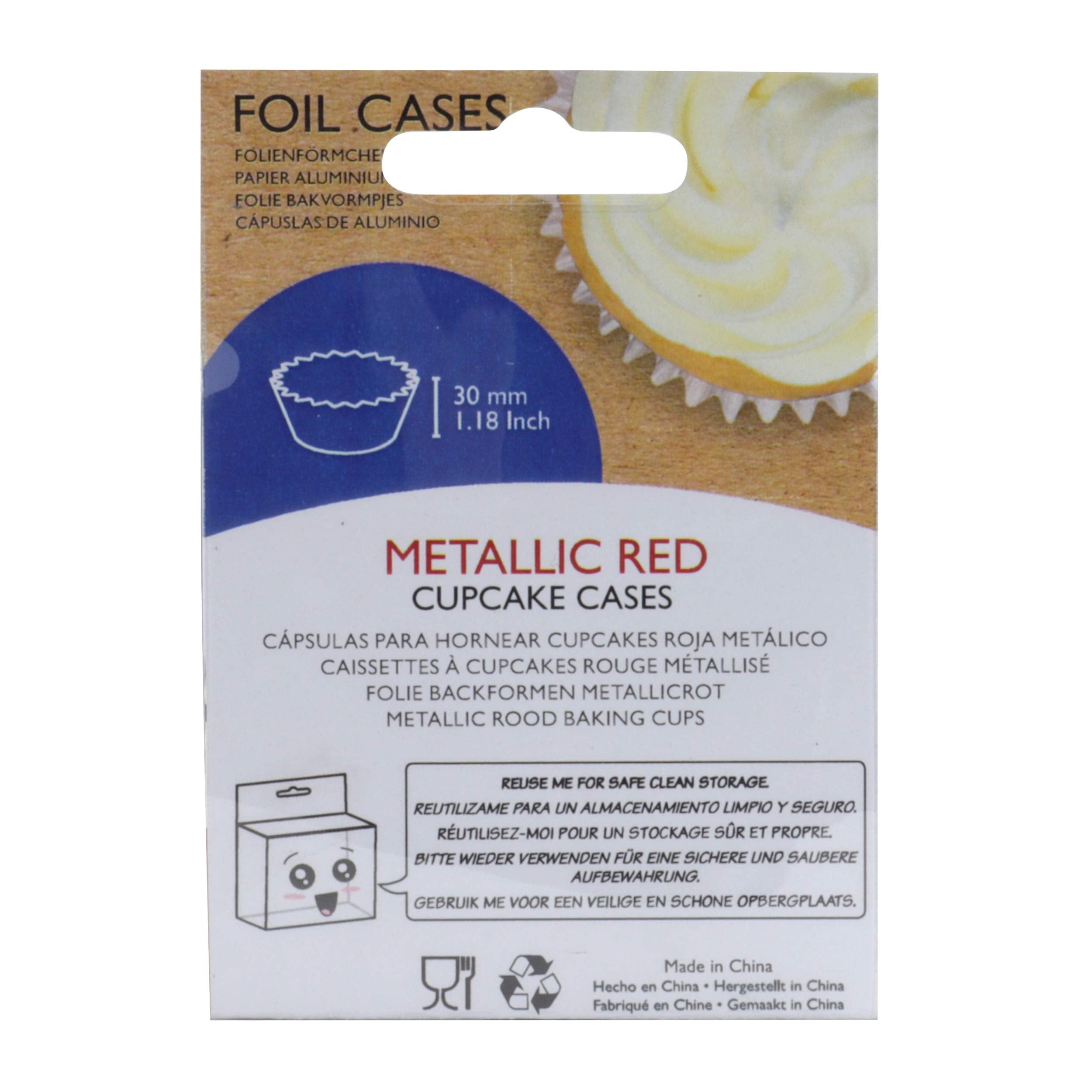 PME Metallic Red Foil Lined Cupcake Cases - 30 Pack | Standard Size | BC815 3