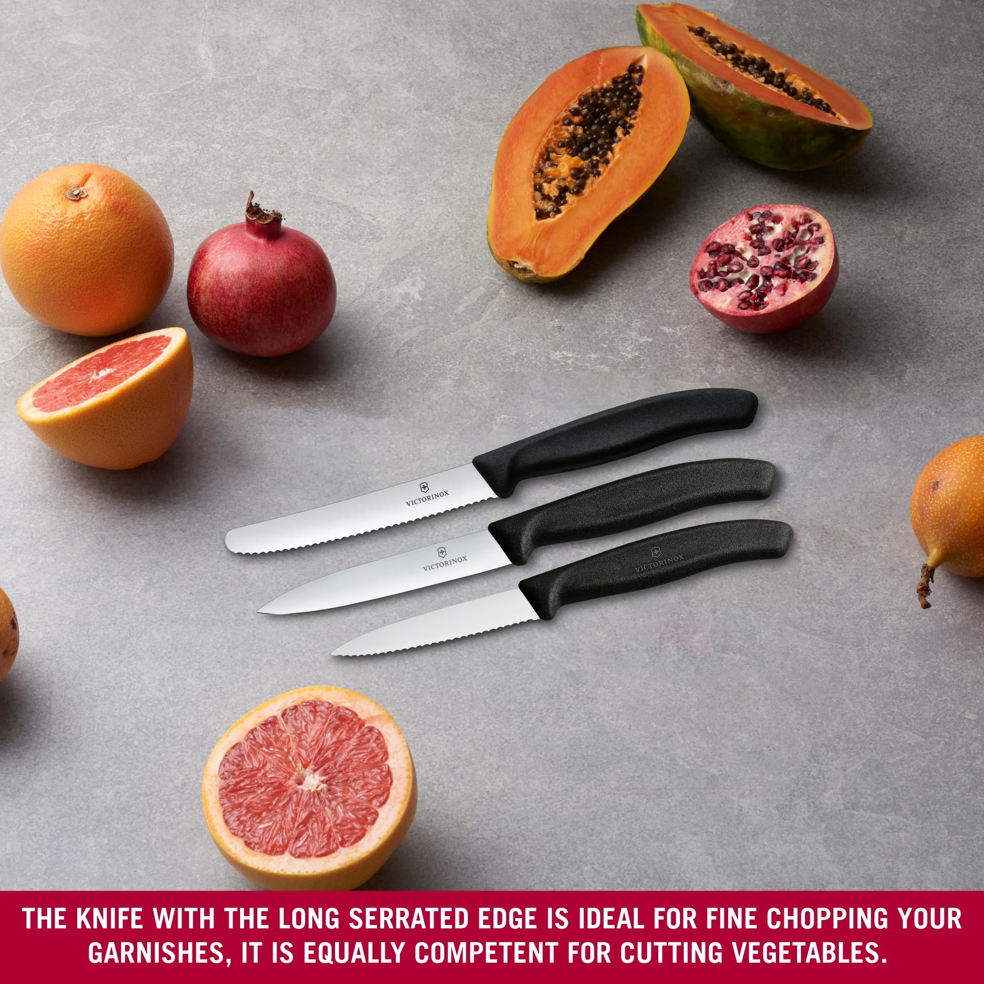 Victorinox Swiss Classic Kitchen Knife Set - 3-Piece Paring, Tomato/Table, and Bread Roll Knives | Dishwasher Safe 5