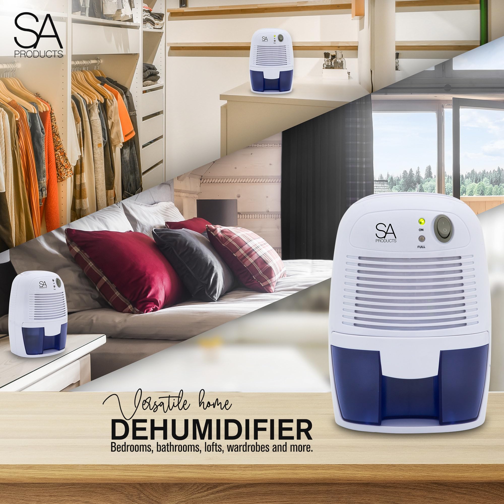 SA Products 500ml Portable Dehumidifier and Air Purifier | Quiet Operation | Automatic Shutoff 3