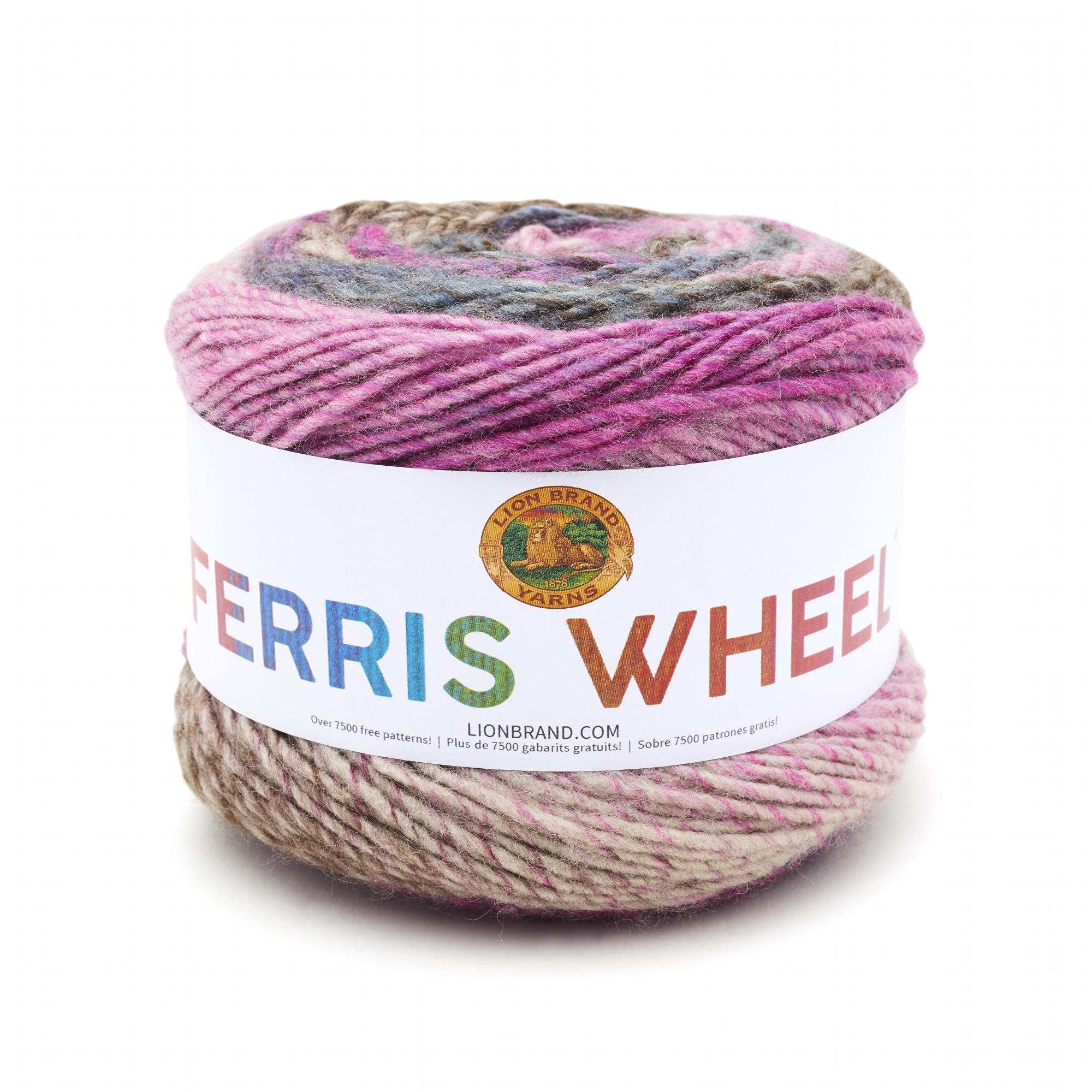 Lion Brand Yarn Ferris Wheel Roving Yarn - 100% Acrylic Worsted Weight | Wild Violets Color 1