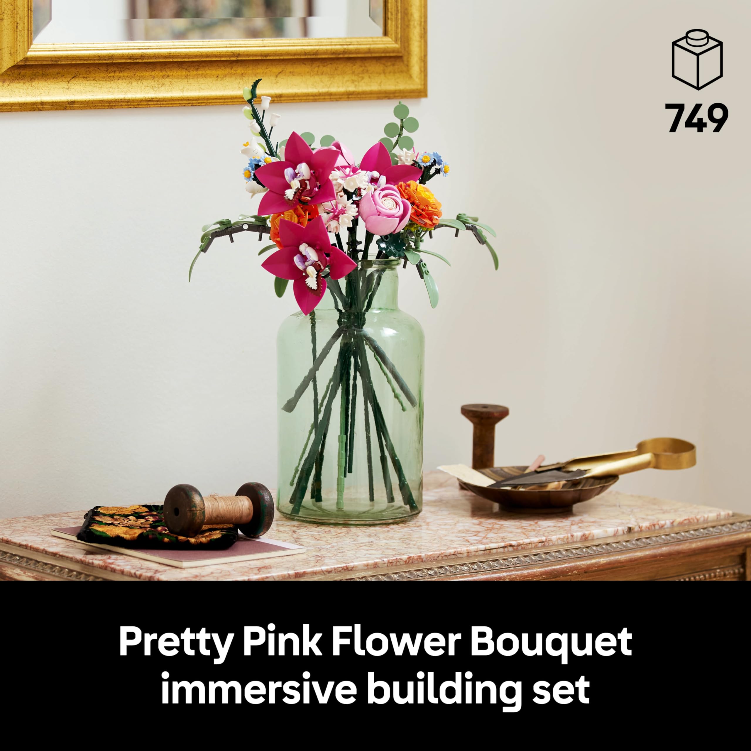 LEGO Botanicals Pretty Pink Flower Bouquet 10342 - 15 Buildable Stems | Adjustable | 749 Pieces 2