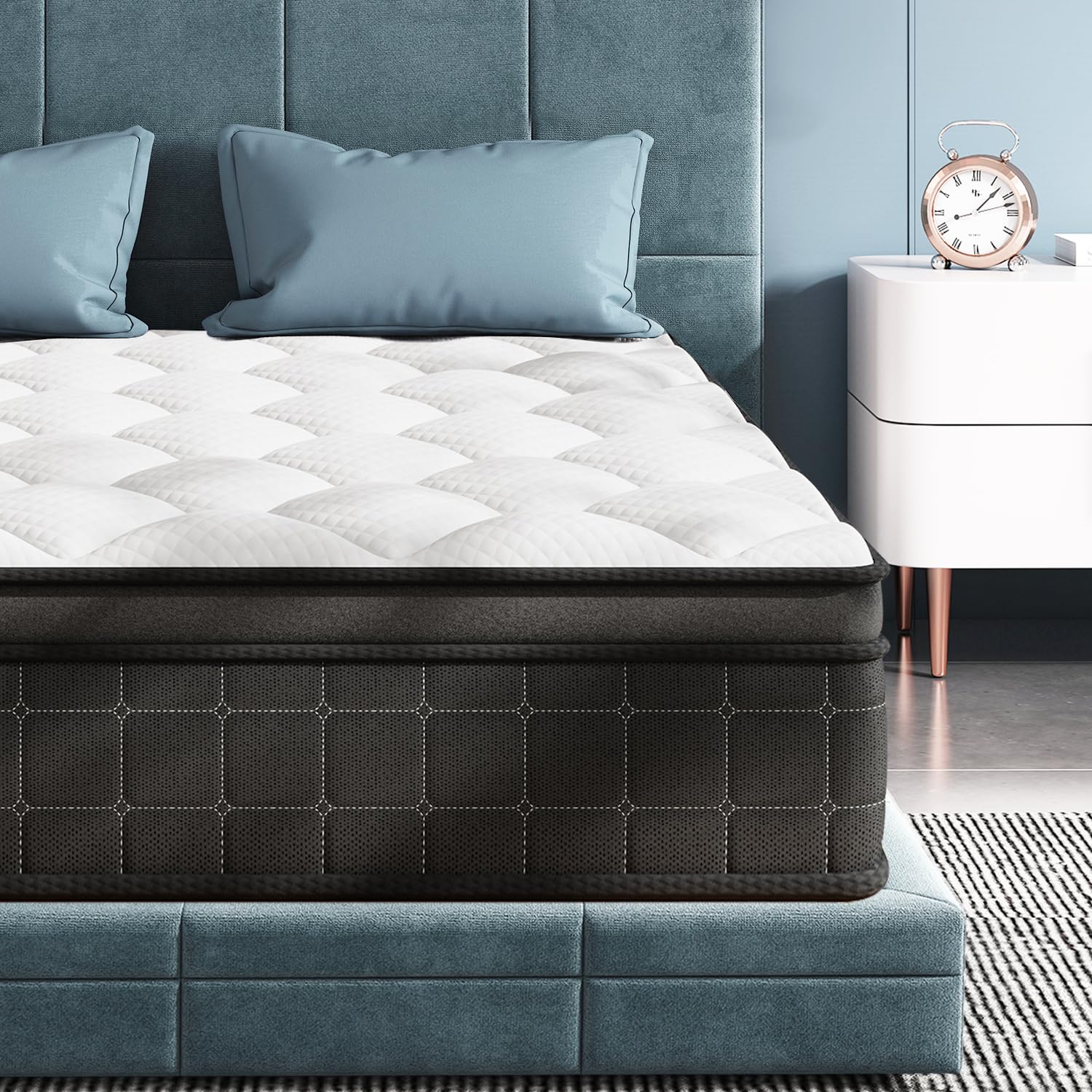 ELEMUSE Firm Hybrid Mattress - Double 10.6 Inch, Memory Foam & Pocket Sprung | Orthopedic Support 1