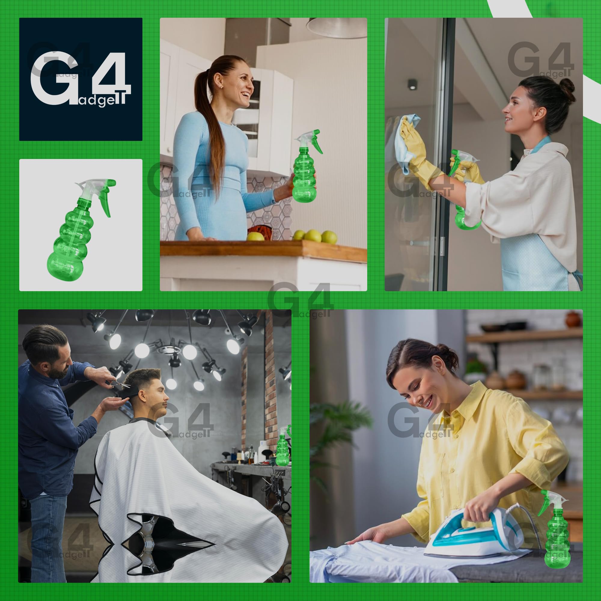 G4GADGET 600ml Spray Bottle - Adjustable Mist/Stream | Leak-Proof Refillable Plastic Bottle 7