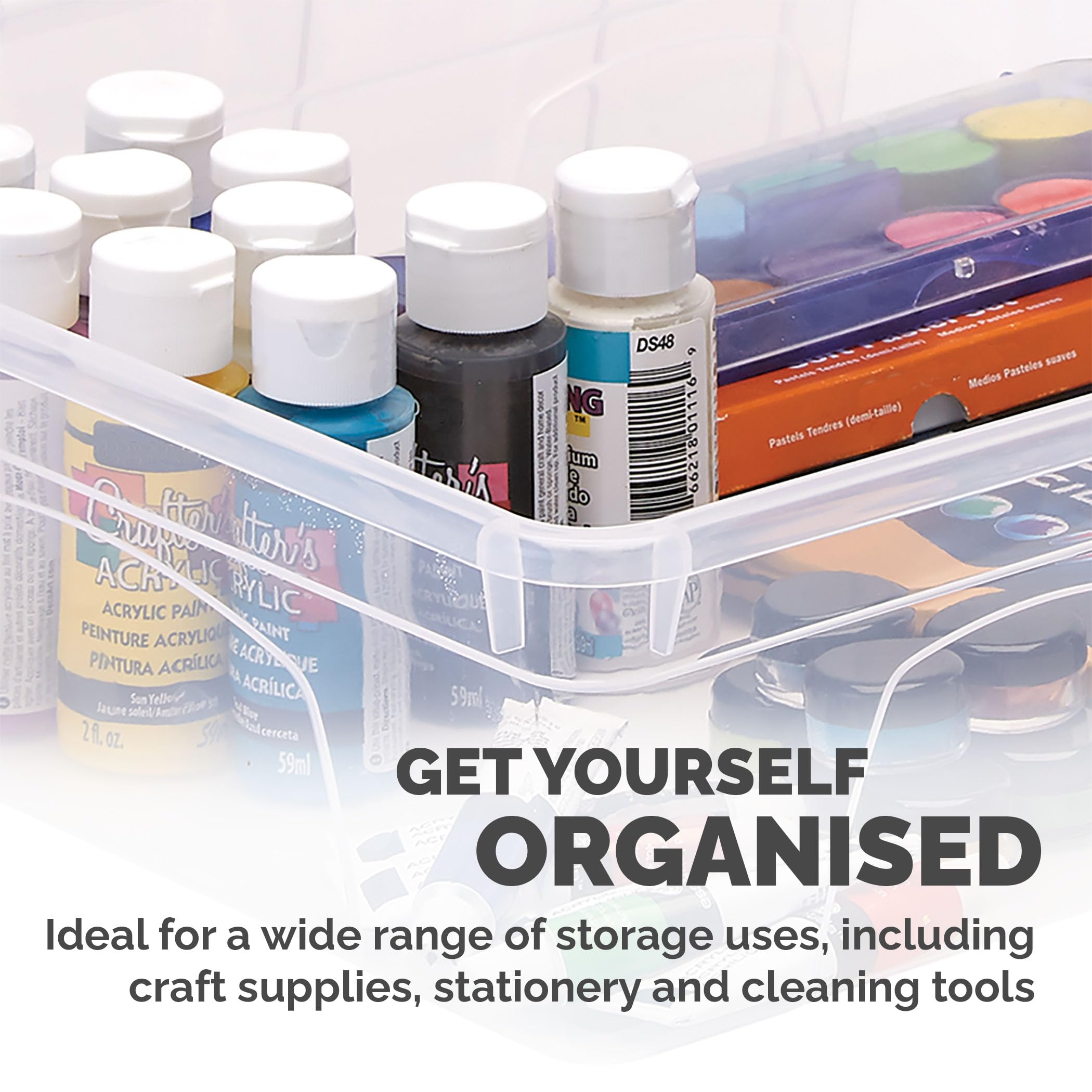 BANKERS BOX 12L Plastic Storage Box 3-Pack | Stackable & Nesting | BPA-Free Lids 6