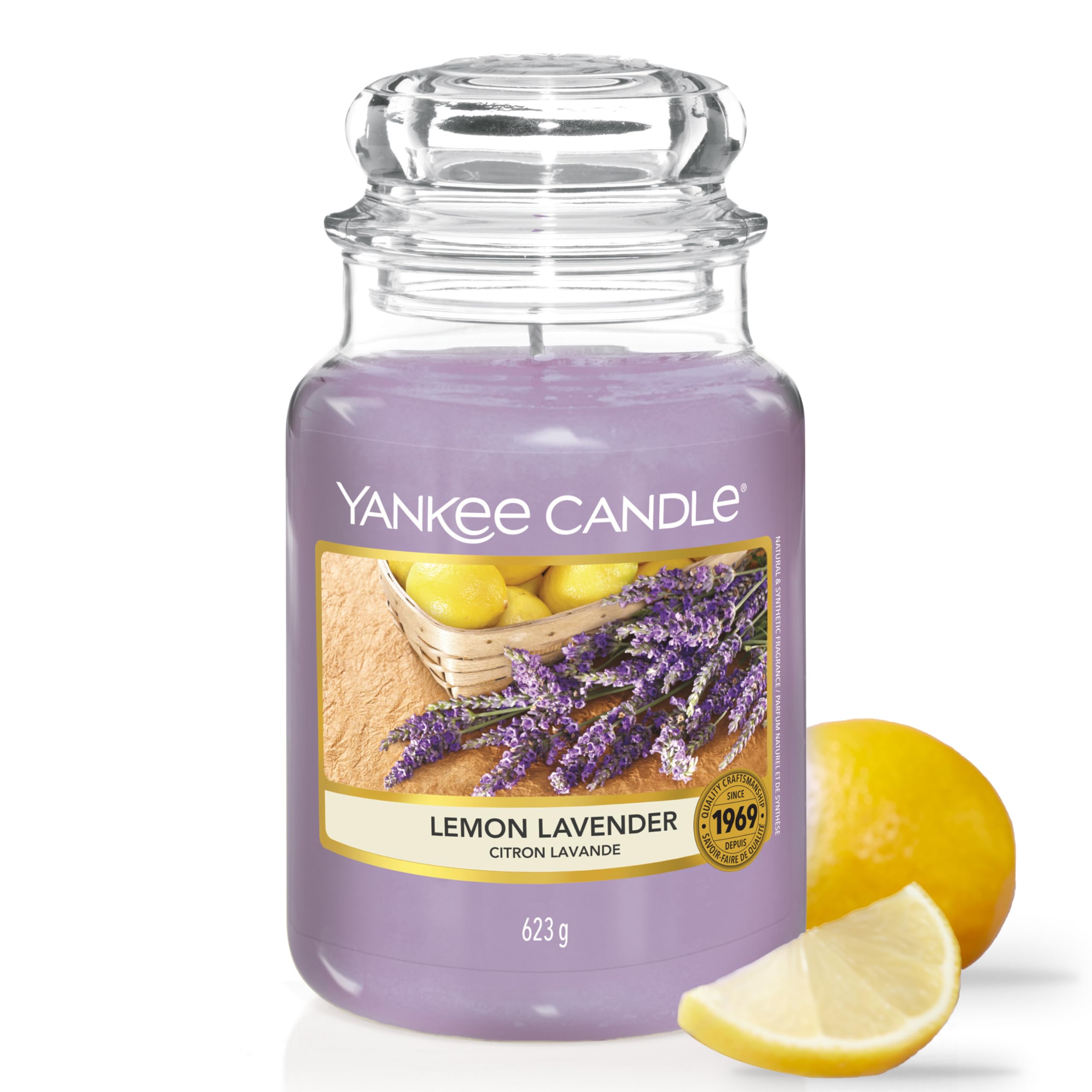 Yankee Candle Scented Candle - Lemon Lavender Large Jar | Up to 150 Hours Burn Time | Clean, Consistent Aroma 1