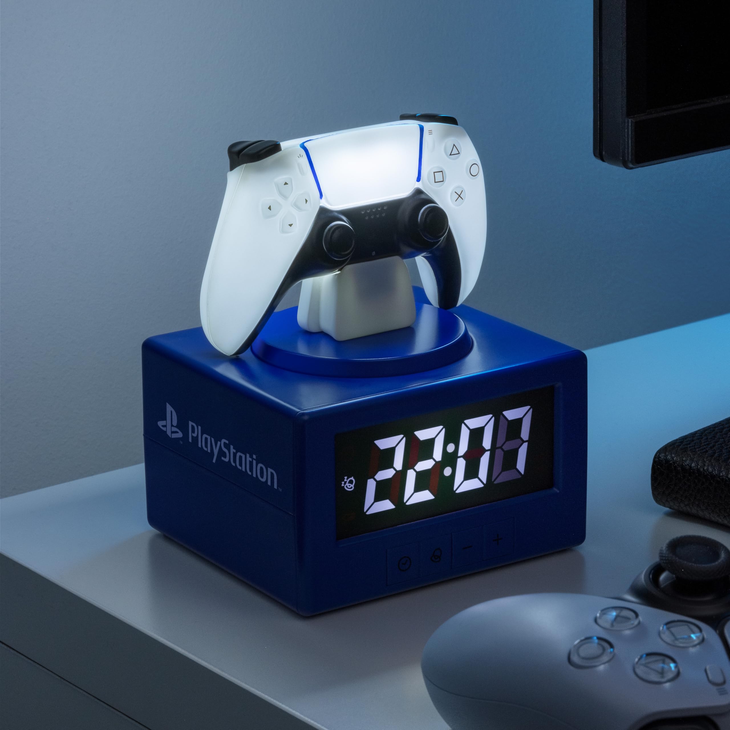Paladone PlayStation DualSense Controller Digital Alarm Clock with Night Light | Plastic | Multicolour 4