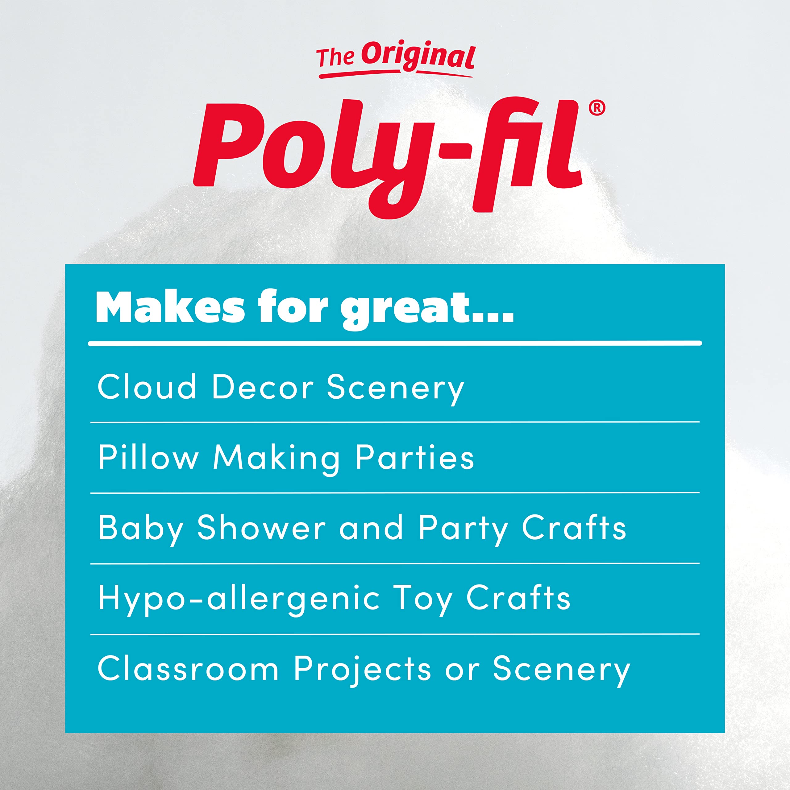 Poly-Fil Premium Fiber Fill - 32 OZ Bag for Cushions, Stuffed Animals, and Decor | Hypoallergenic Polyester 7