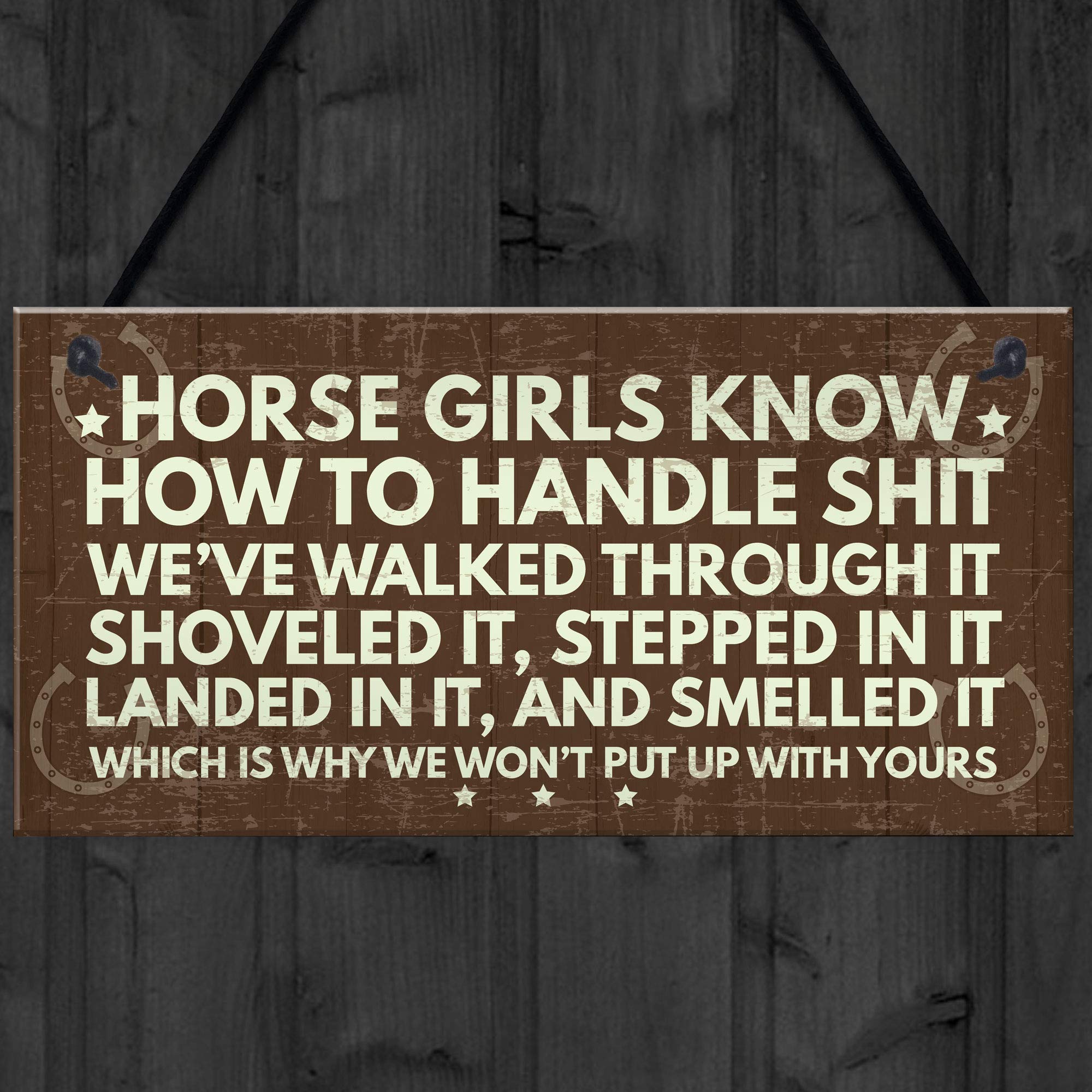RED OCEAN Funny Horse Hanging Plaque Sign | PVC | 200x100mm | Multicolor 4