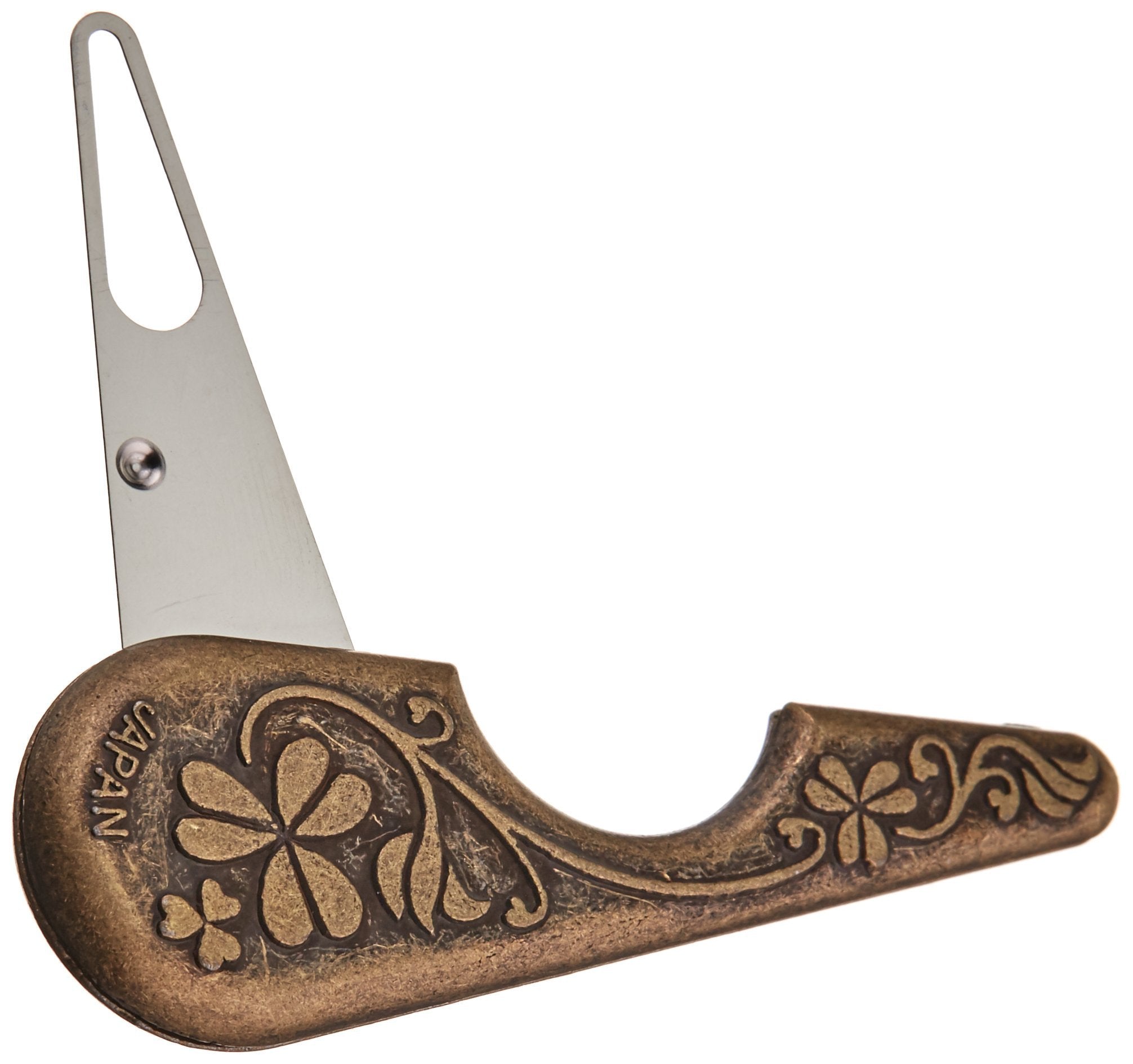 Clover Yarn Threader Antique - Steel, Brown (Bronze) | Solid Plate Design | Model 3114 1