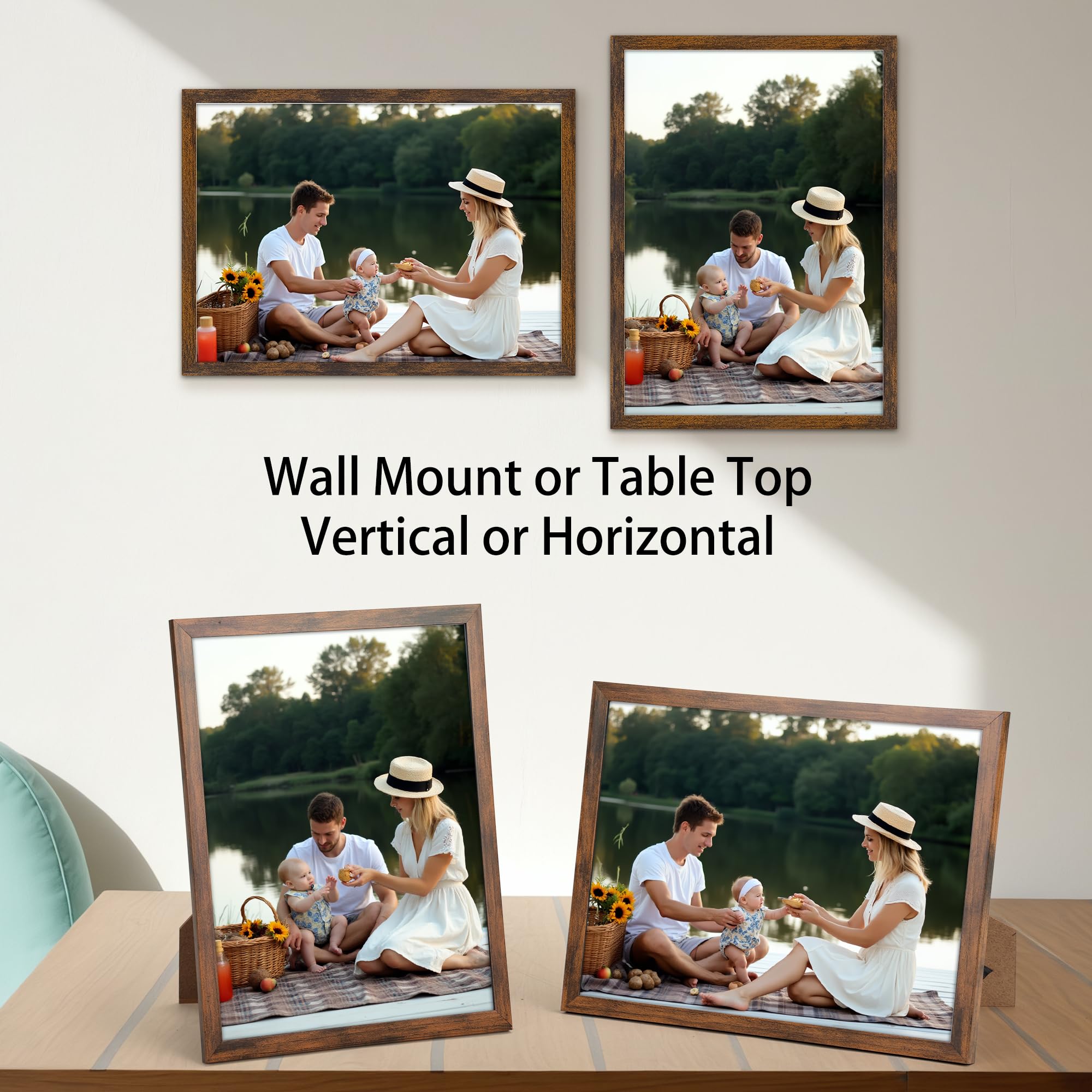Ditwis A4 Picture Frame Brown for Certificates, Documents, Artwork, and Photos | Wall or Tabletop Display 3