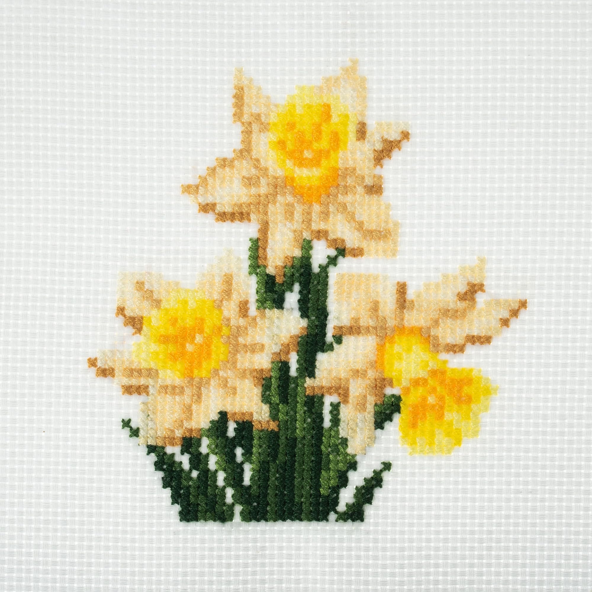 Trimits Mini Counted Cross Stitch Kit - Daffodil Design | 13 x 13cm (5 x 5in) 4