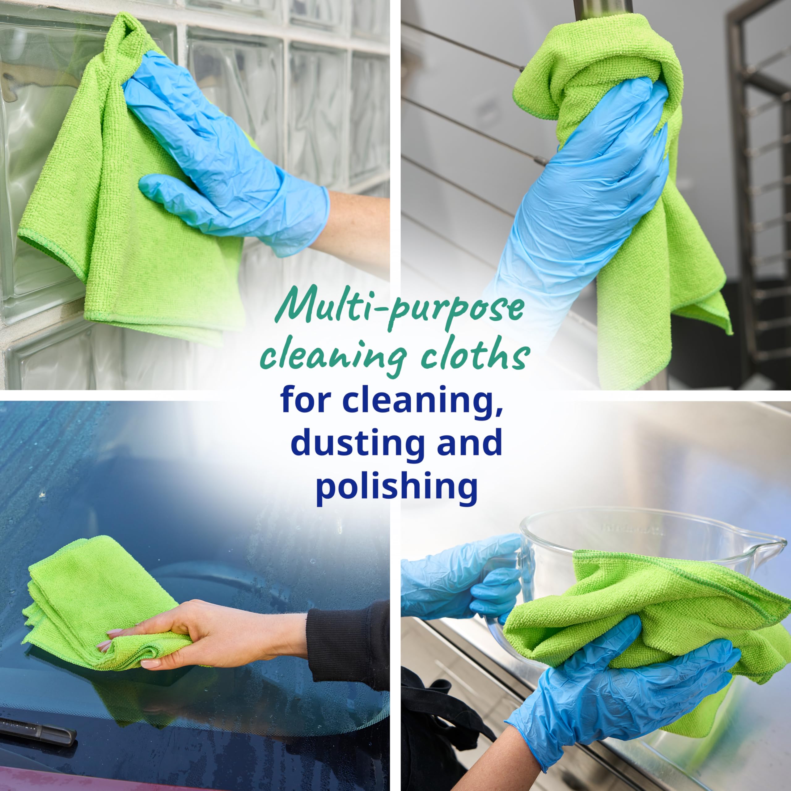 Spontex Specialist Microfibre Cloths - Professional Cleaning, Cleans with Water Only | 10 Count, XL 38x40cm 3