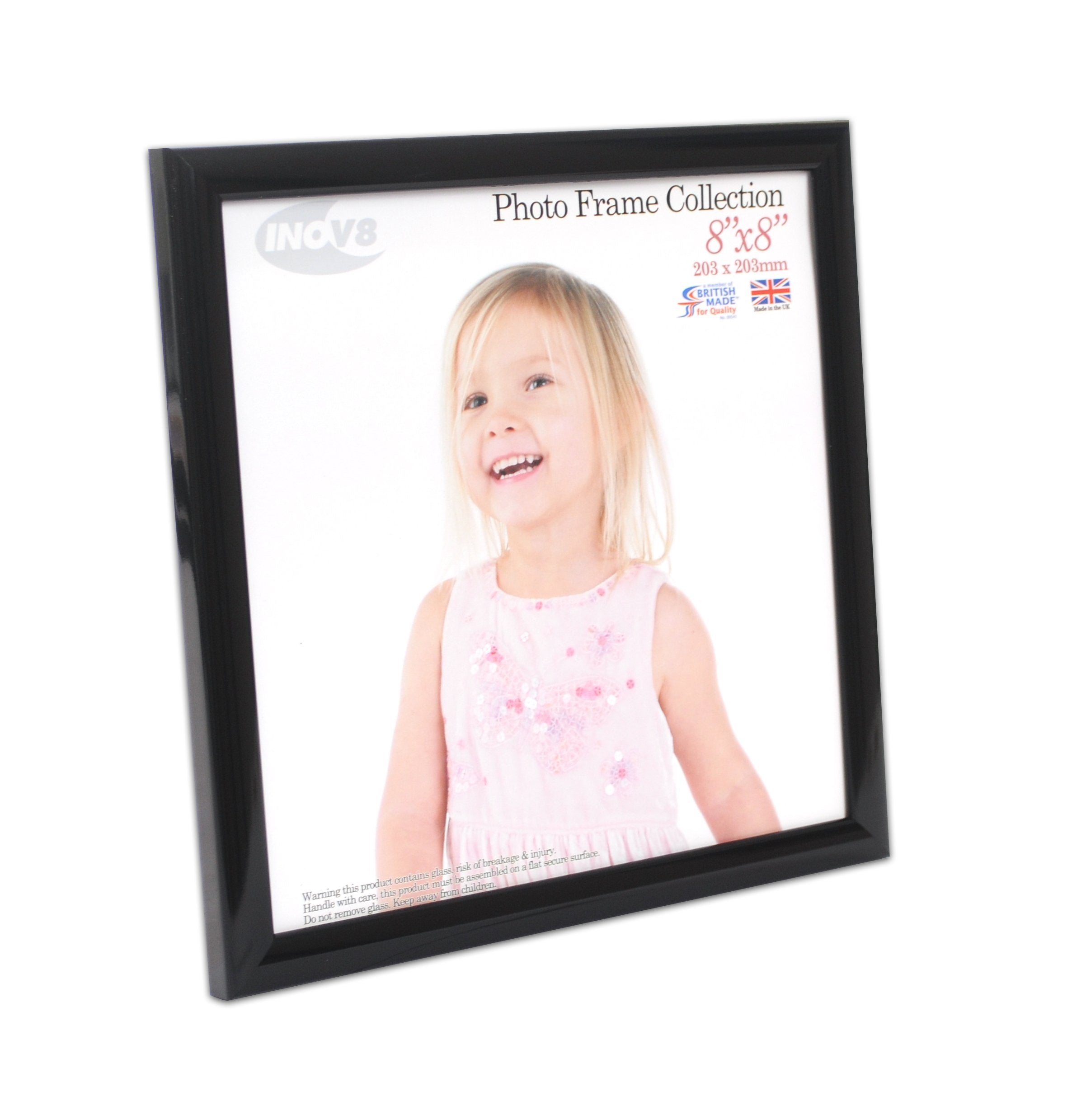 INOV8 PFVS-VBLK-88 Photo Frame - 8 x 8 inch | Black Finish | Interchangeable Mat