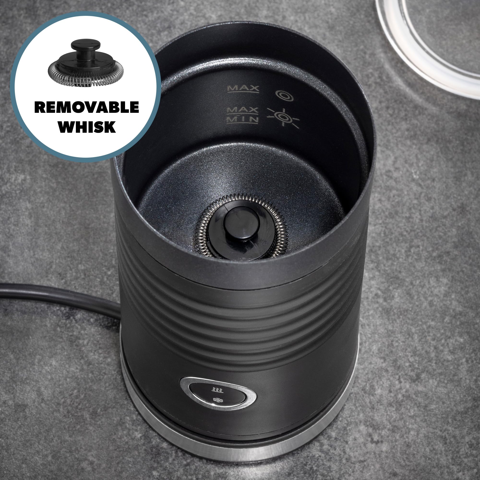 Daewoo Electric Milk Frother - 4 Settings for Hot & Cold Frothing | Black 5