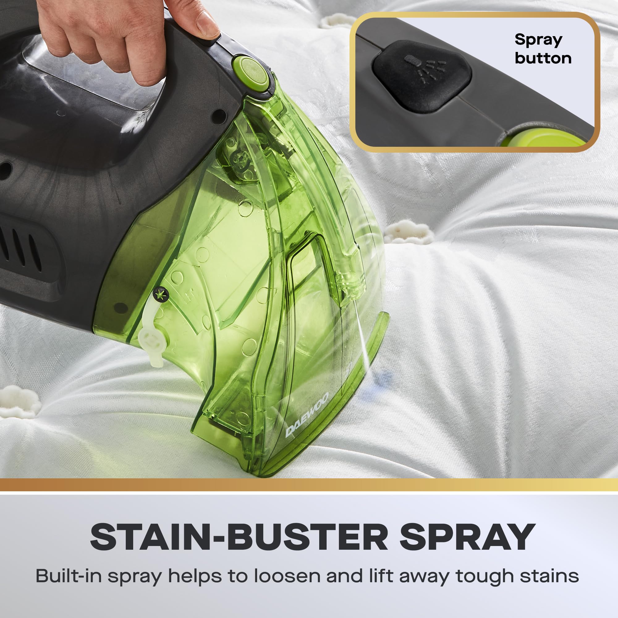 Daewoo Hurricane Stair Master Corded Spot Cleaner | 5m Cord | 480ml Clean Tank | 900ml Dirty Tank 3