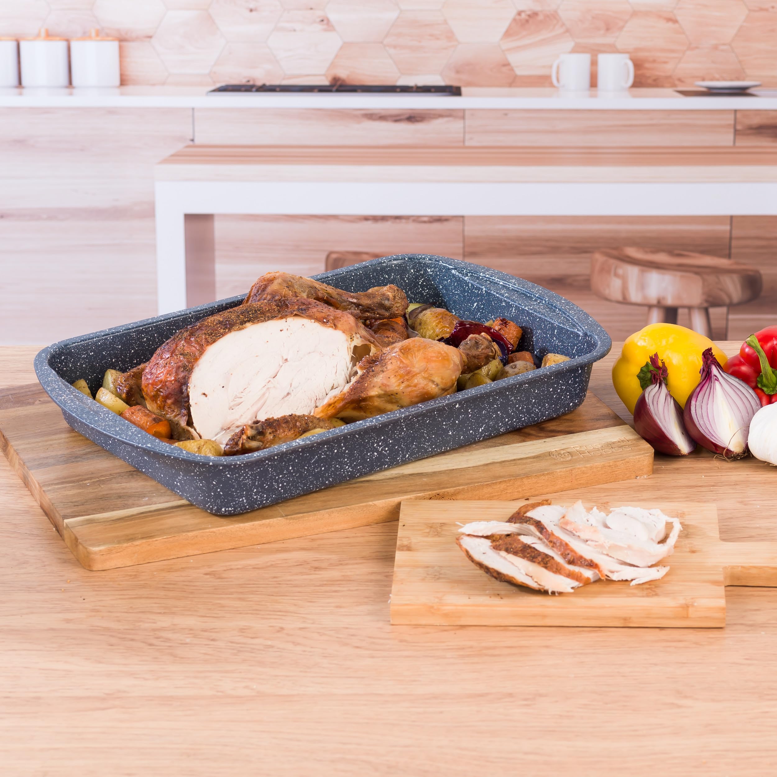 Russell Hobbs Set of 2 Roasting Pans - 38cm Carbon Steel, Non-Stick, Oven Safe to 220°C 9
