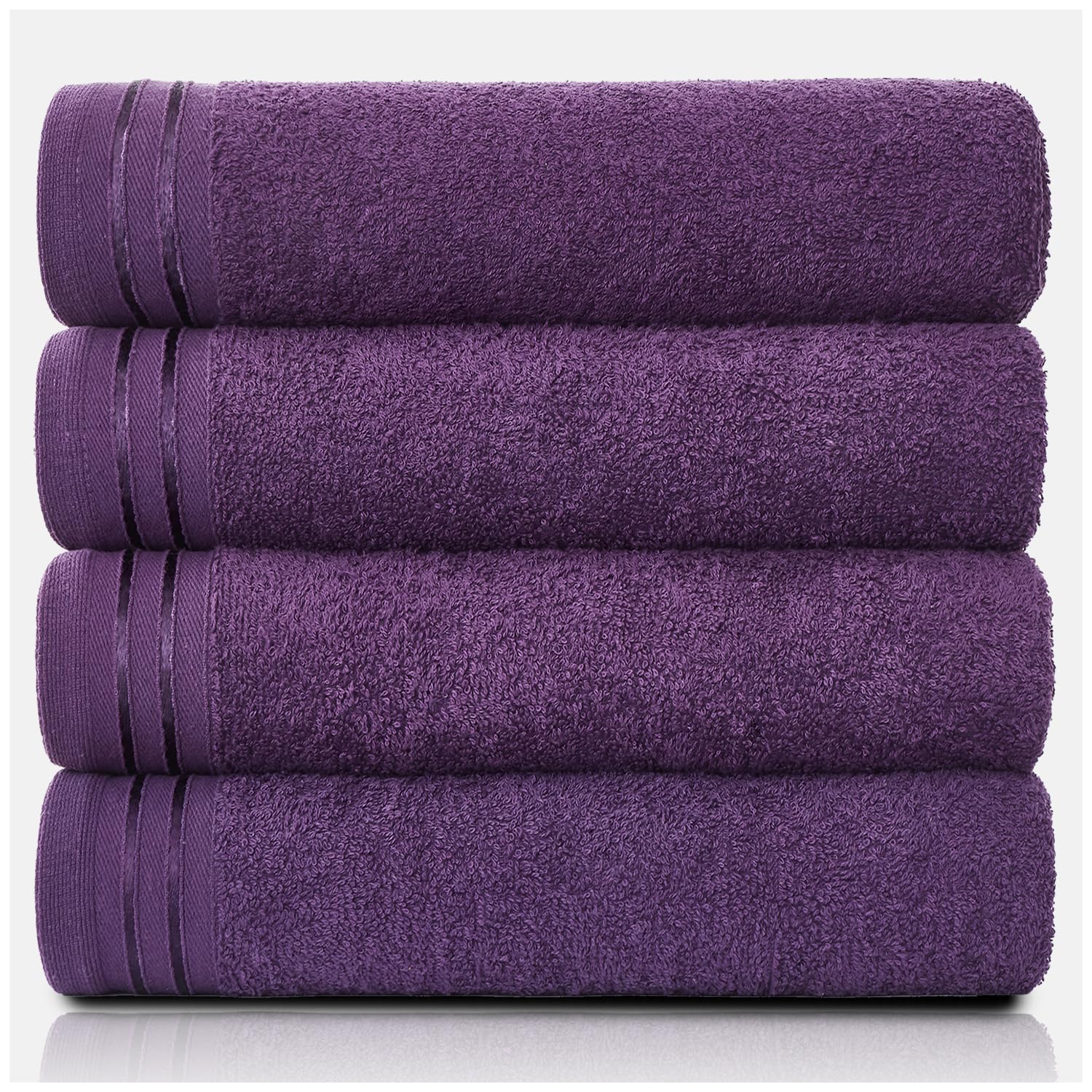 GC GAVENO CAVAILIA Wilsford Bath Sheets - 4 Pack Egyptian Cotton, 75x135 cm, 450 GSM, Purple 1