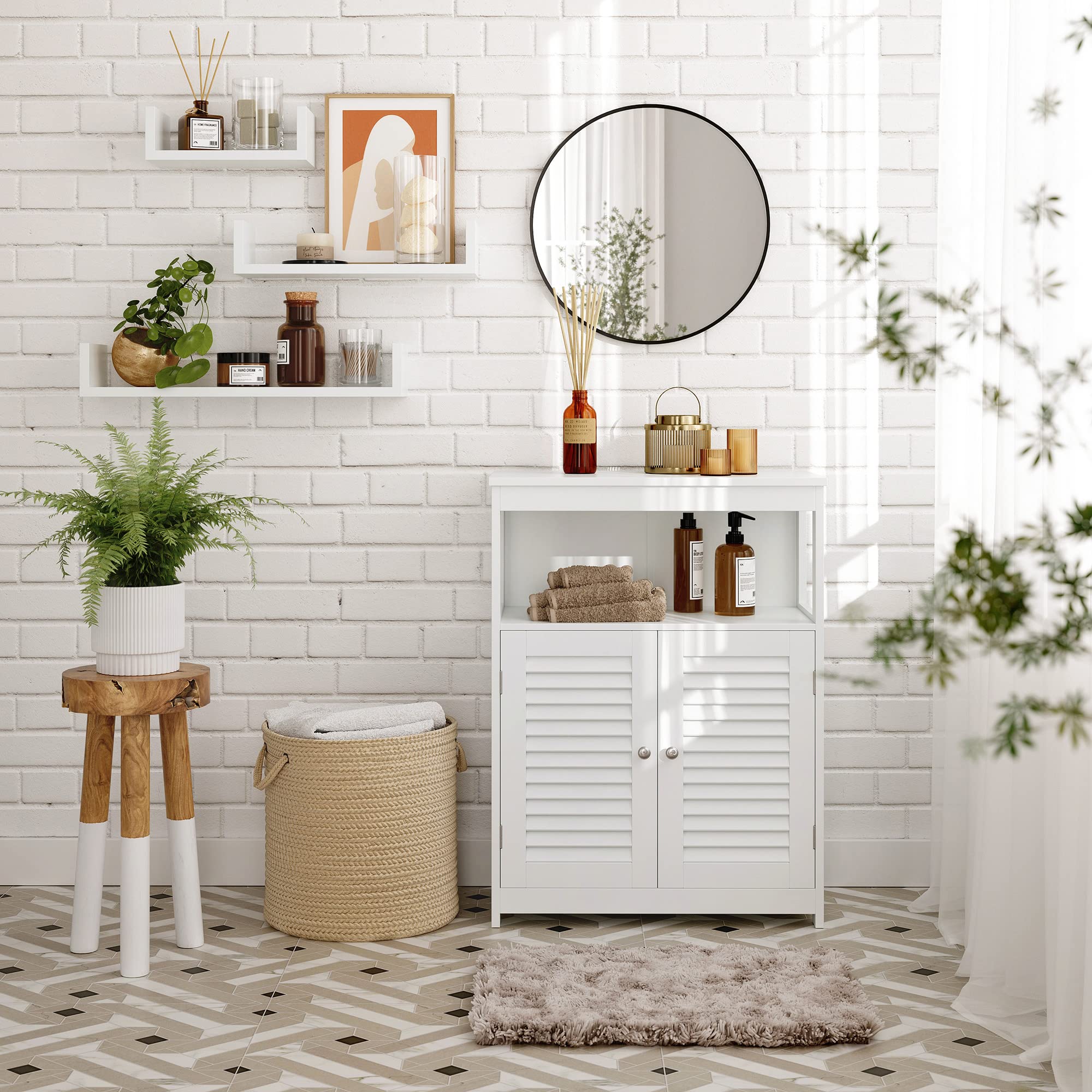 SONGMICS Floating Shelf Set of 3 - Glossy White | U-Shape Design | Max 10 kg Load Per Shelf 2
