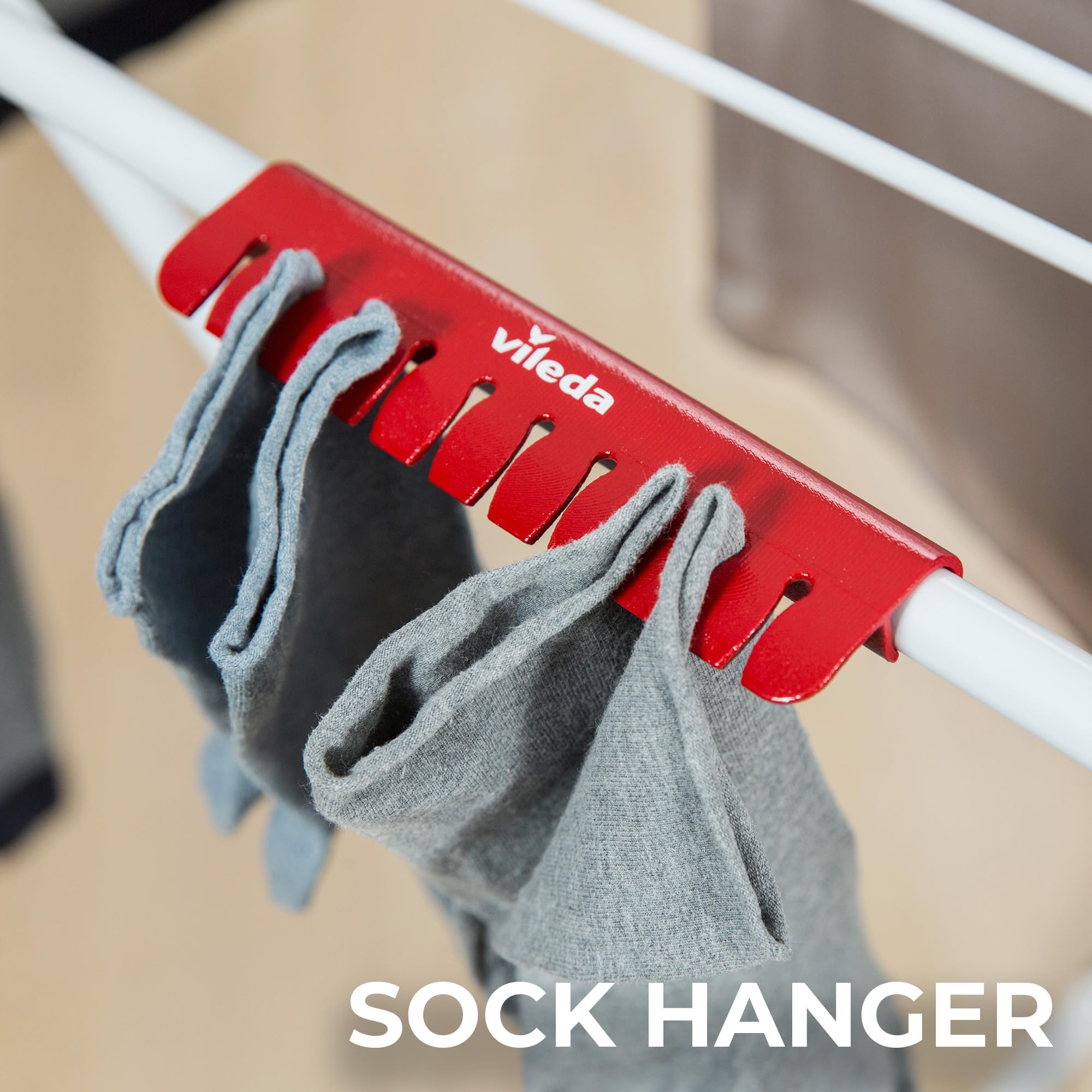 Vileda Extra X-Legs Clothes Airer - 20m Drying Space | Steel & Aluminium | Foldable 5
