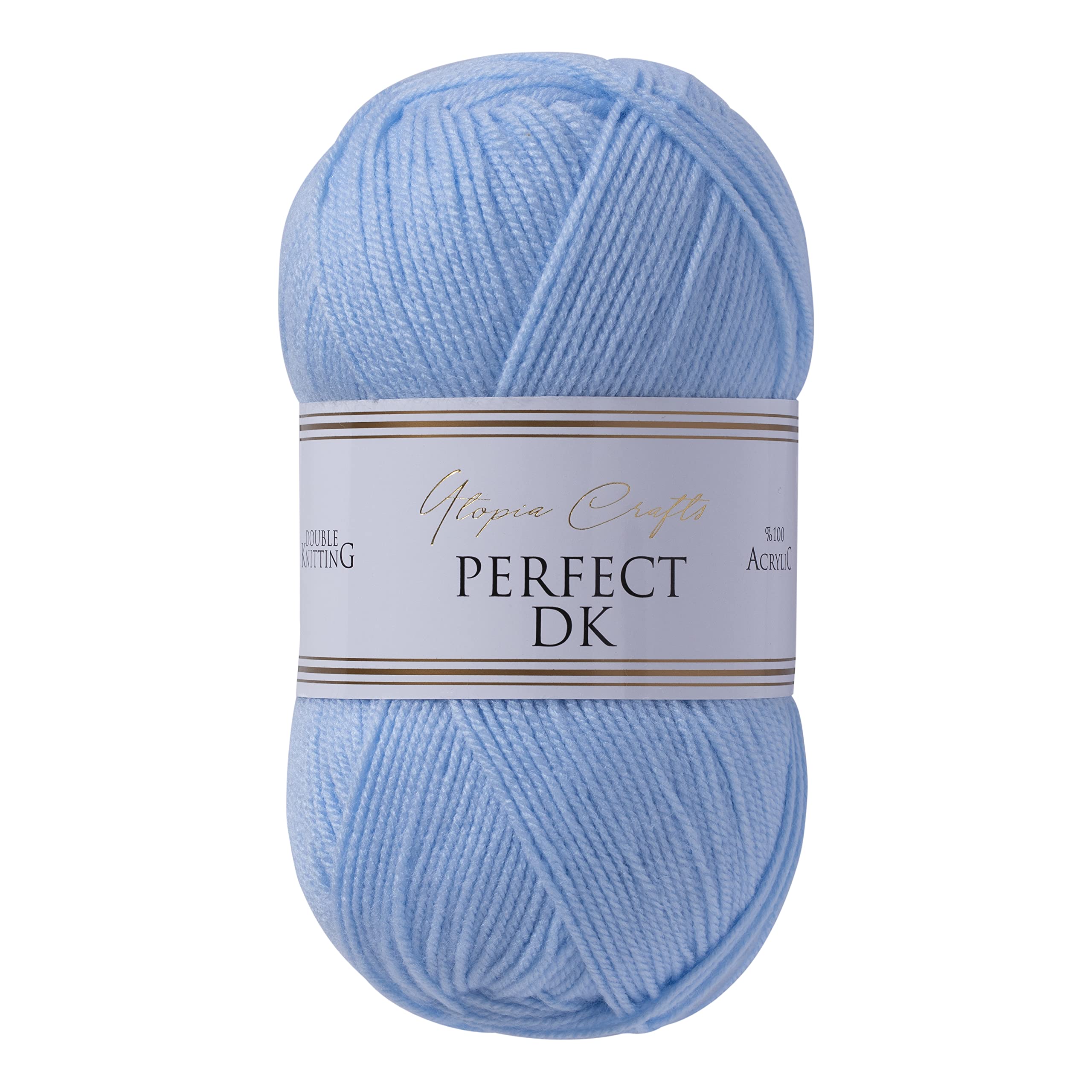 Utopia Crafts DK Double Knitting Yarn - 3 x 100g Balls, 100% Acrylic, Baby Blue | Oeko-Tex Certified 2