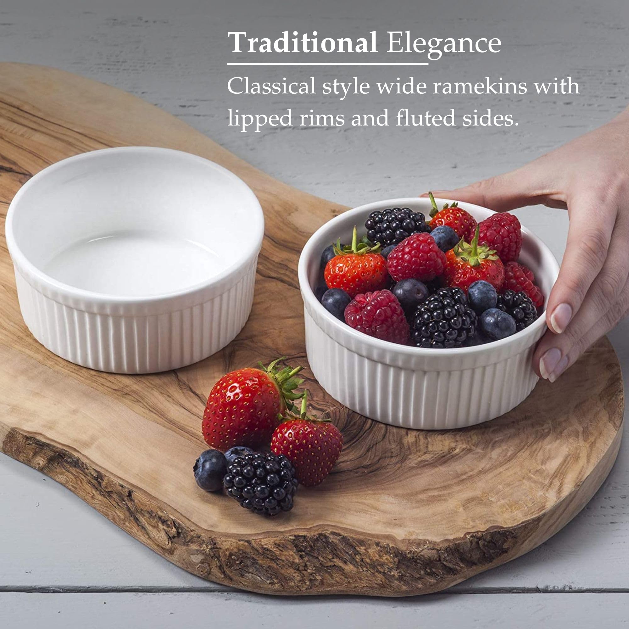 WM Bartleet & Sons 1750 Traditional Porcelain Ramekins Set of 2 - 11.5cm Diameter | Oven Safe 3