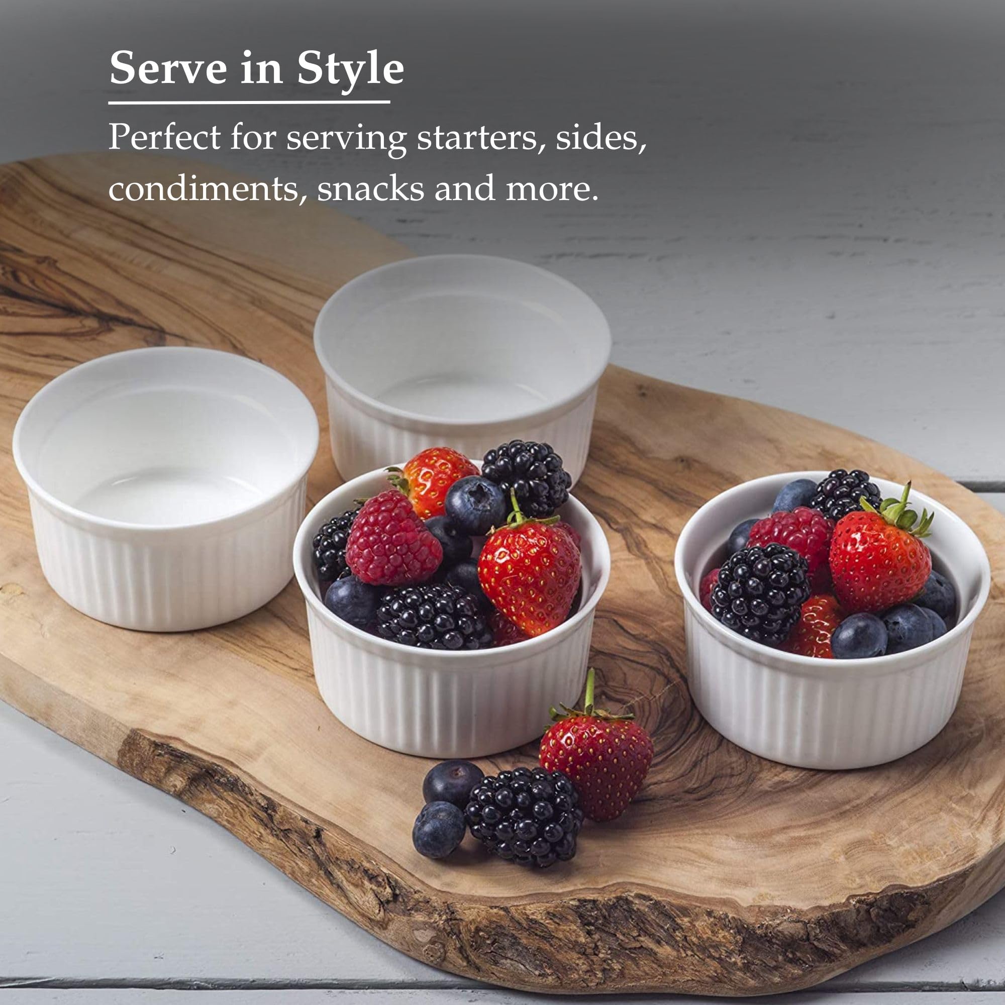 WM Bartleet & Sons 1750 Traditional Porcelain Ramekins - Set of 4, 9cm Diameter | Oven, Microwave, Freezer Safe 5