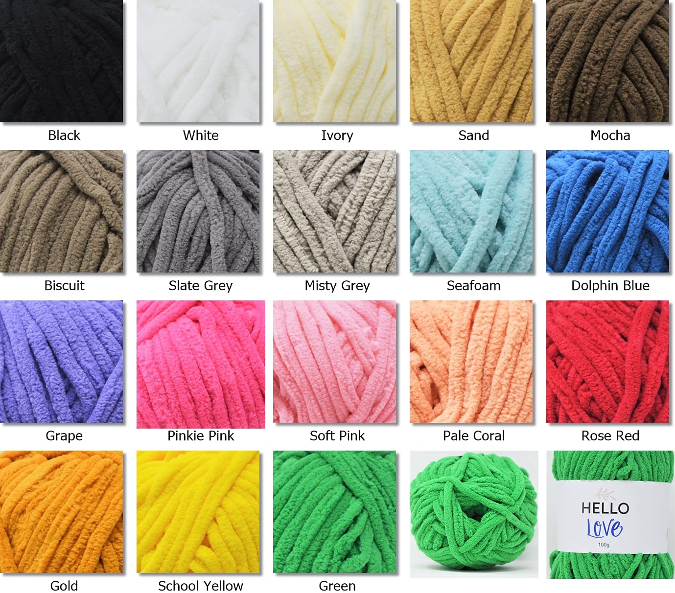 Hello Love Super Bulky Polyester Chenille Yarn - Mocha | 100g | 65m 3