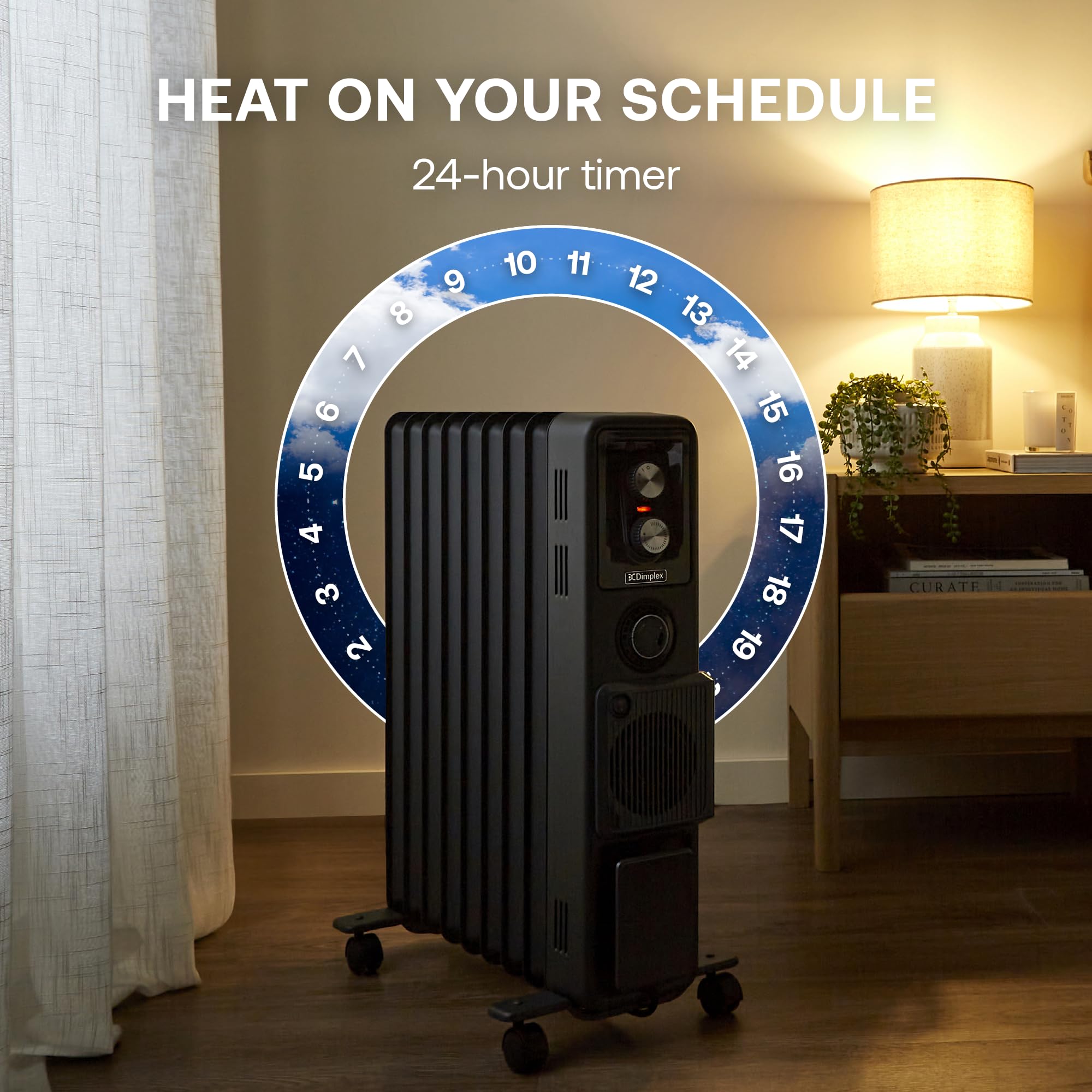 Dimplex ECR24TiFB Oil-Free Radiator - 2.4kW Turbo Fan Heater | 3 Settings | Black 6