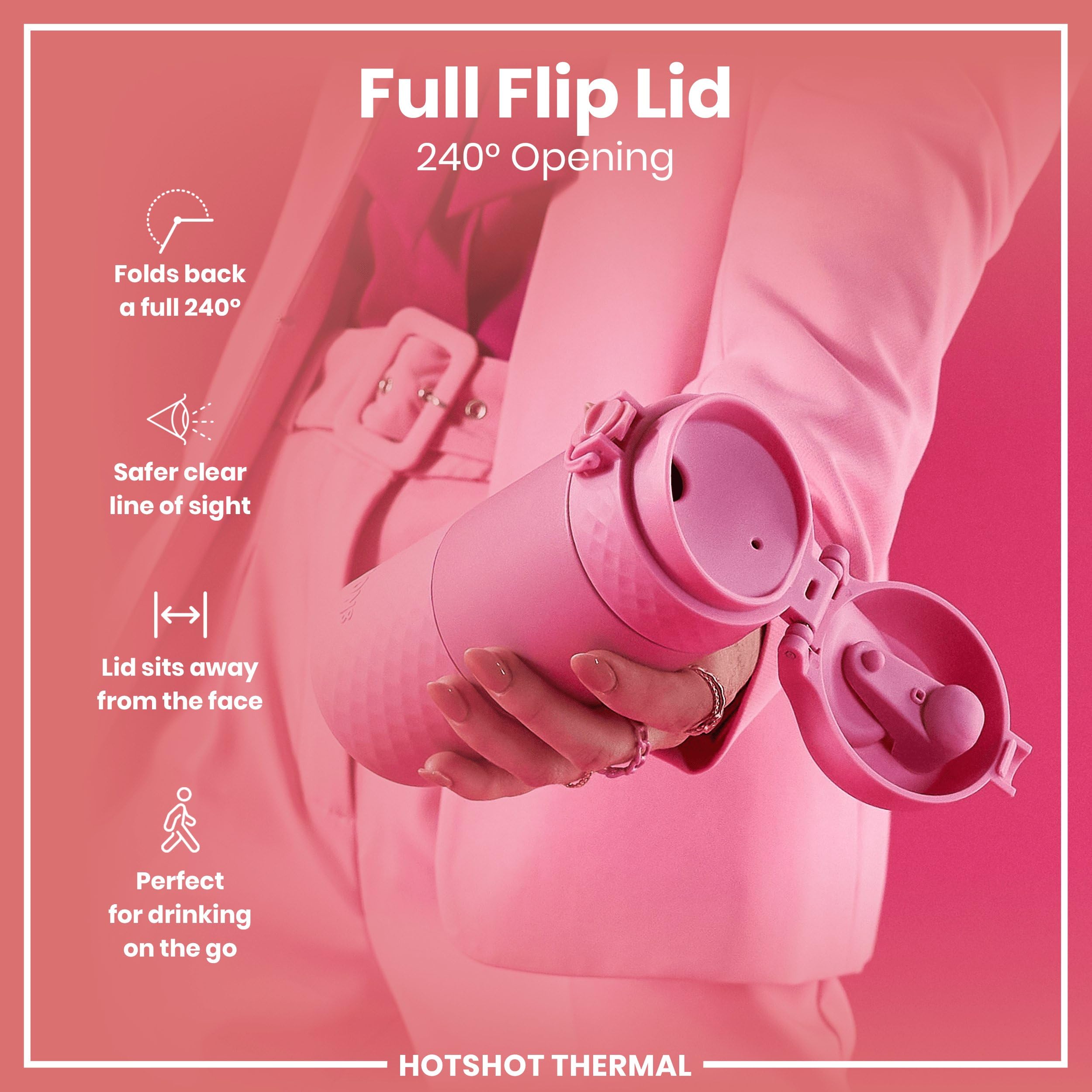 Ion8 Hotshot Insulated Travel Mug - 360 ml, Rose Bloom, Leak Proof, Dishwasher Safe 5