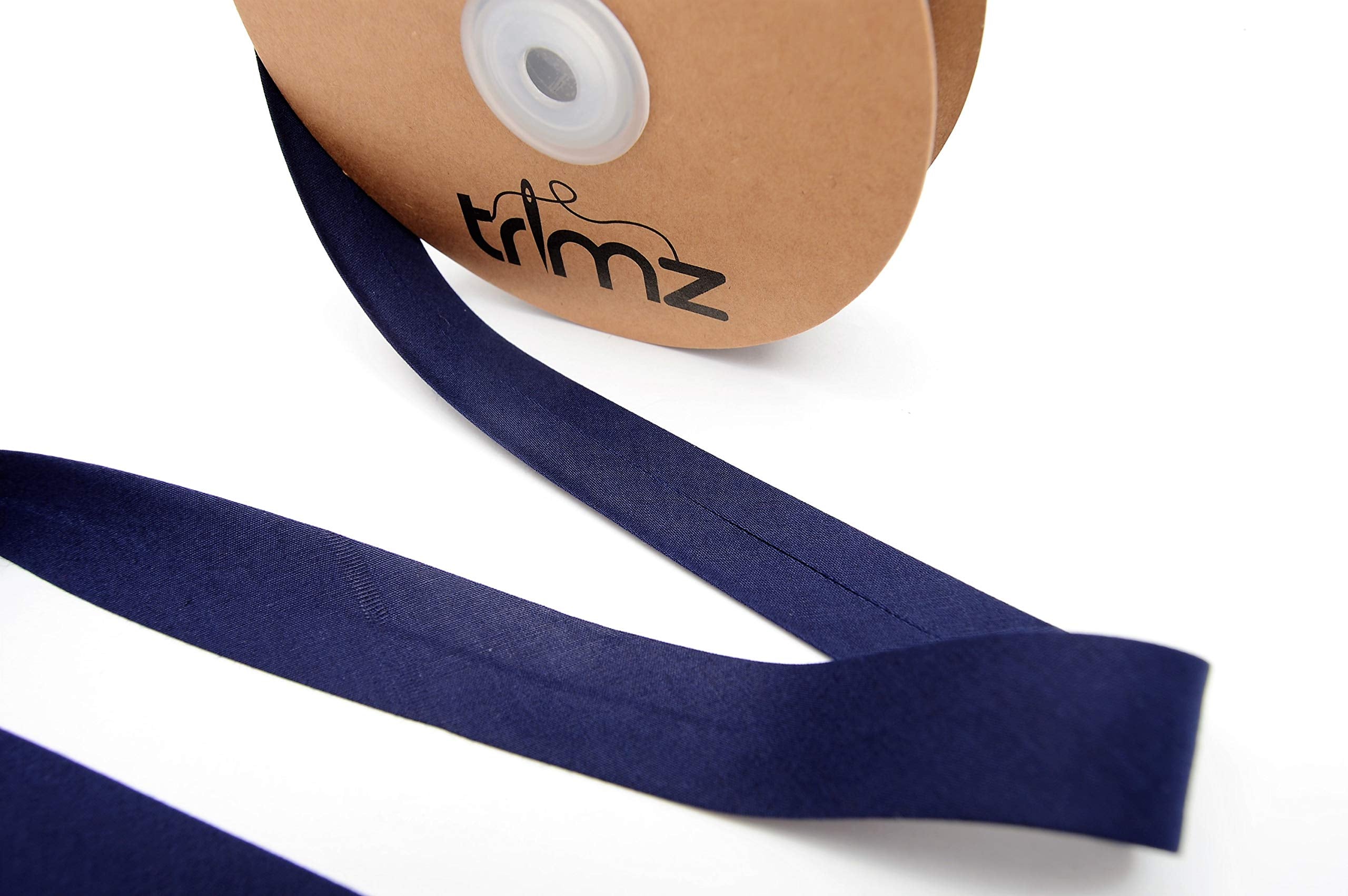 Trimz Cotton Bias Tape - Single Fold Binding | 25mm Width | 20m Reel | Navy Blue 5
