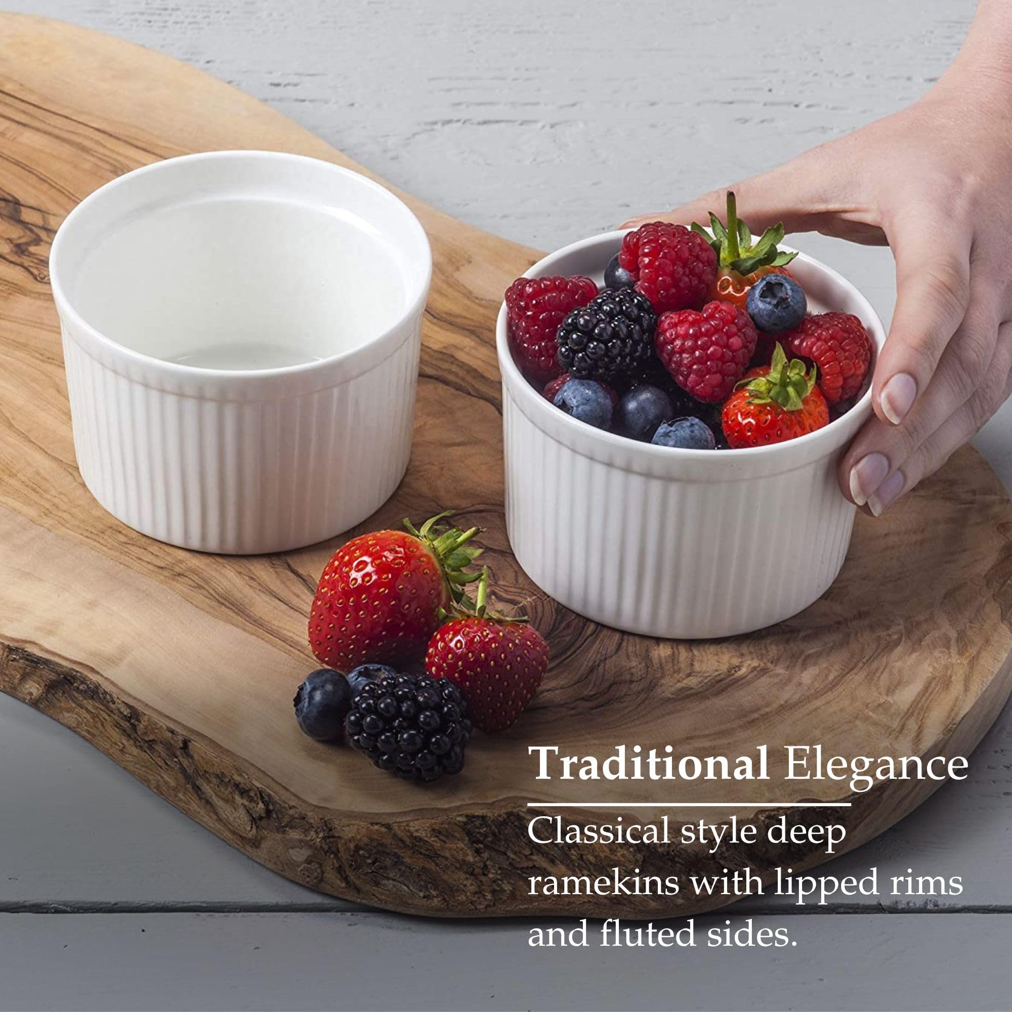 WM Bartleet & Sons 1750 Deep Porcelain Ramekins - Set of 2 | 10cm Diameter | Oven Safe 3