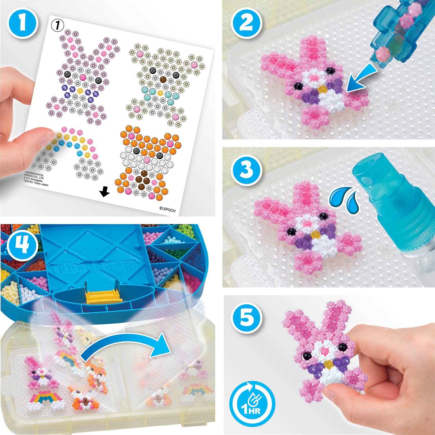 Aquabeads 31912 Beginners Carry Case - 900 Beads in 24 Colors | Includes Storage Case & Templates 8
