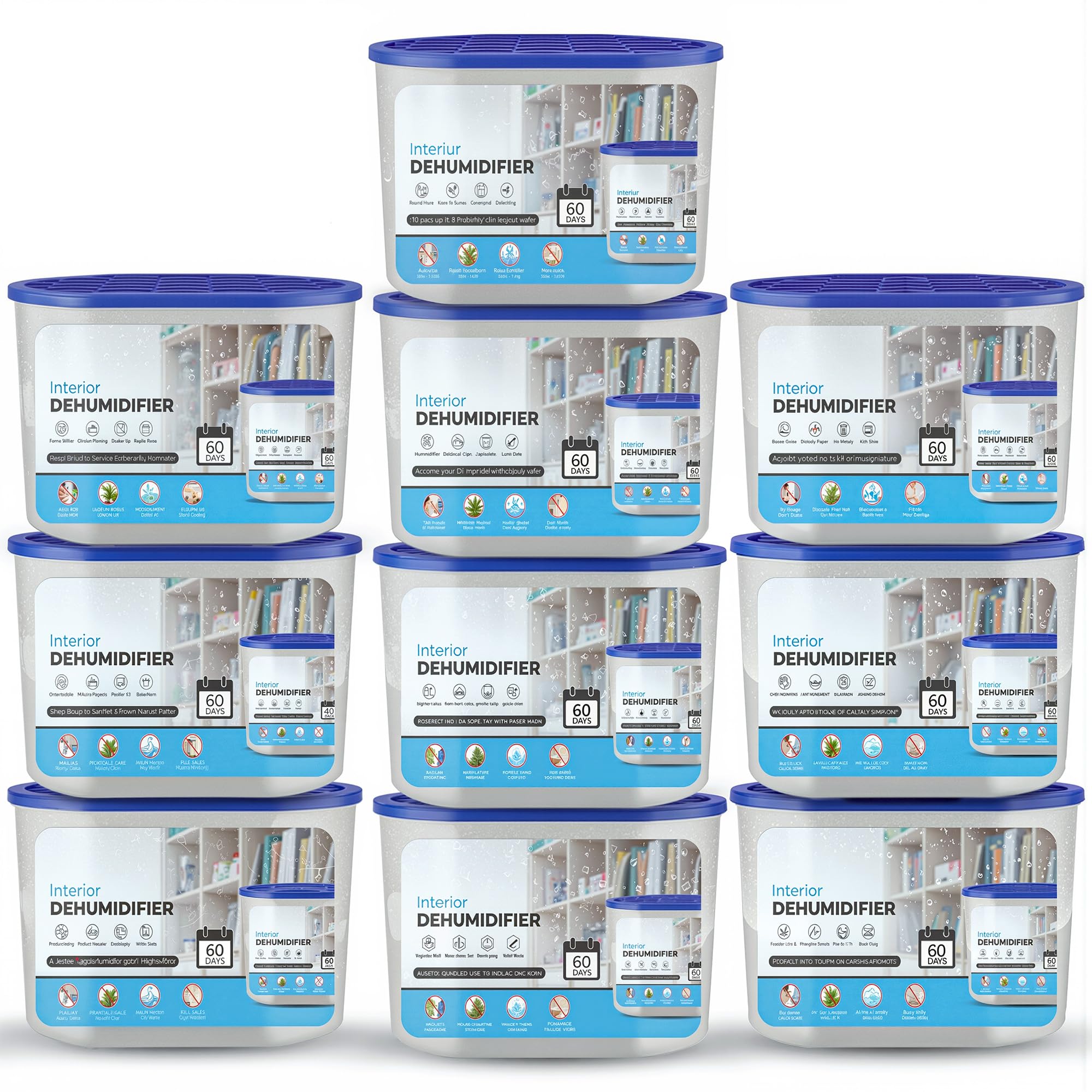 Roe Tenpo Dehumidifier - 500ml Moisture Absorber, Pack of 10 | Prevents Mould & Damp 1