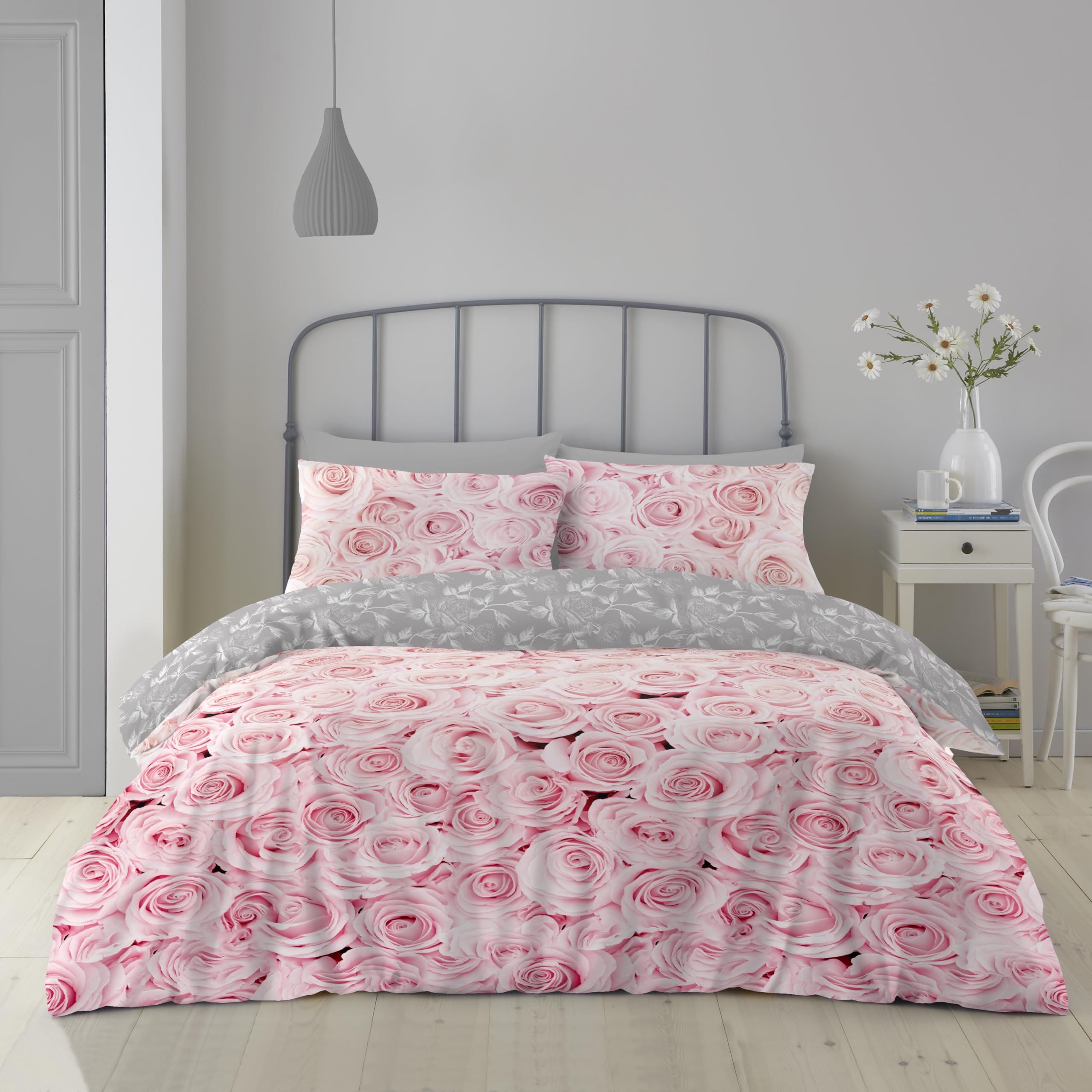 GC GAVENO CAVAILIA Bellerose Peony Flowers Double Duvet Set Pink Polycotton 3 Piece 1