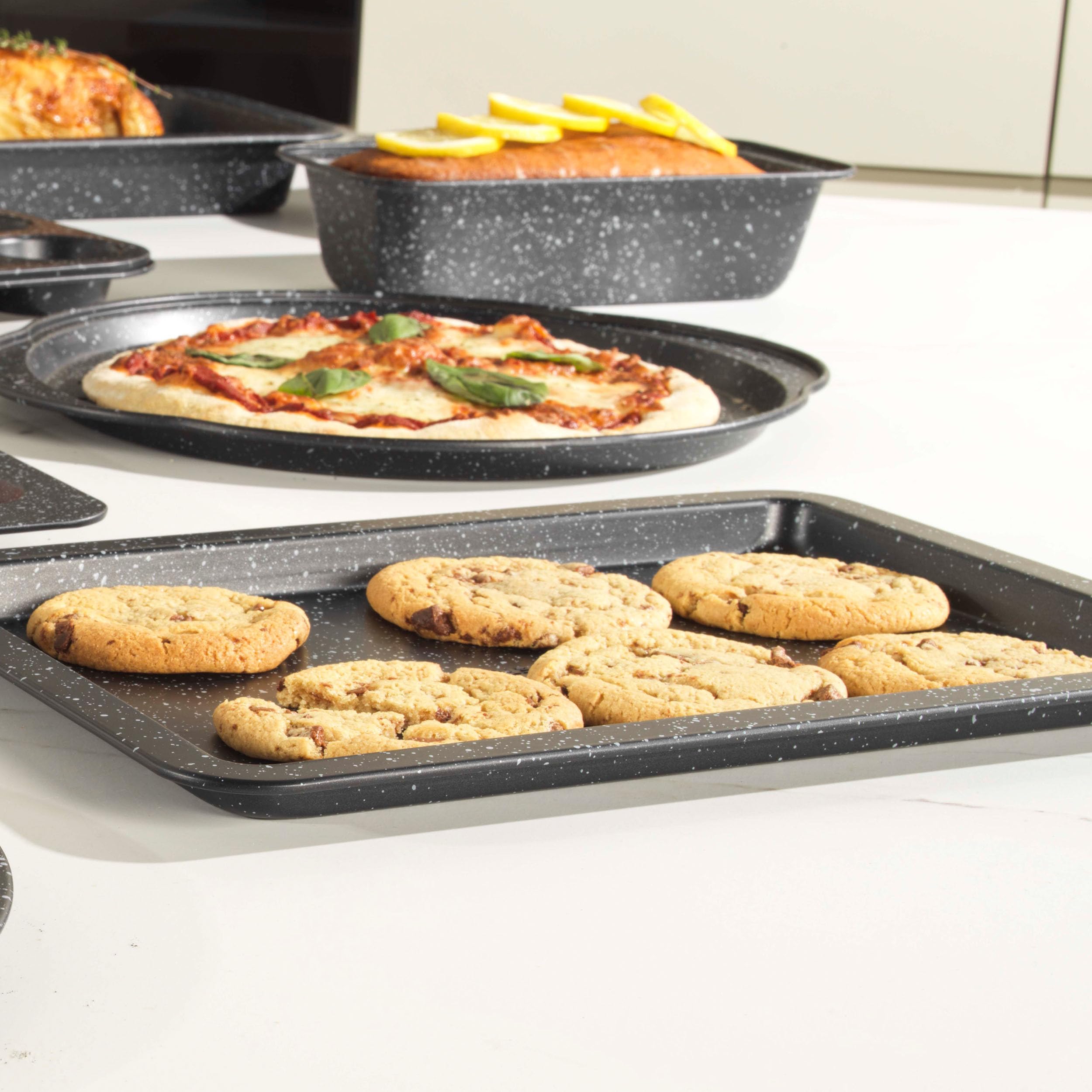 Salter Megastone BW07033EU7 Baking Tray - 37cm Carbon Steel, Ultra Non-Stick | Oven Safe 220°C 6