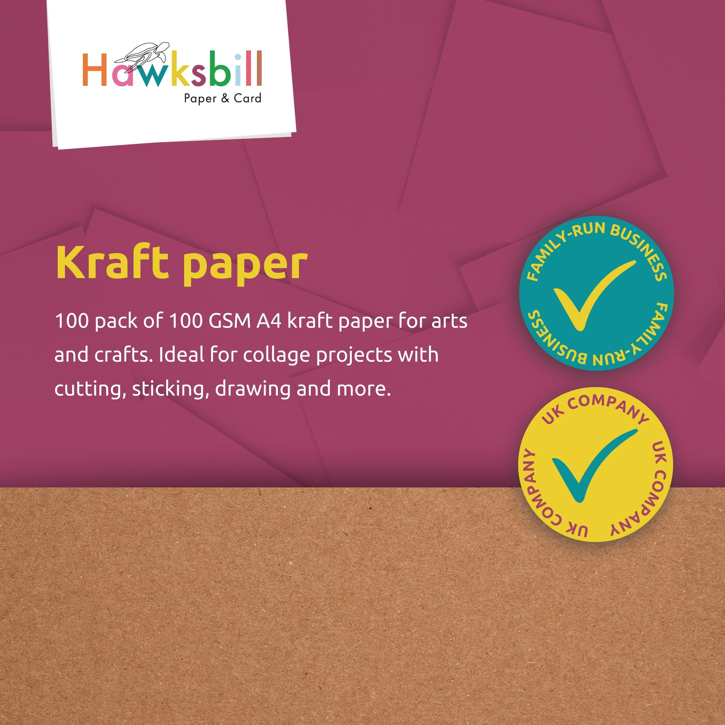 Hawksbill Brown Kraft Paper A4 - 100 Sheets, 100 GSM | Eco-Friendly & Durable for Crafting and Packaging 5