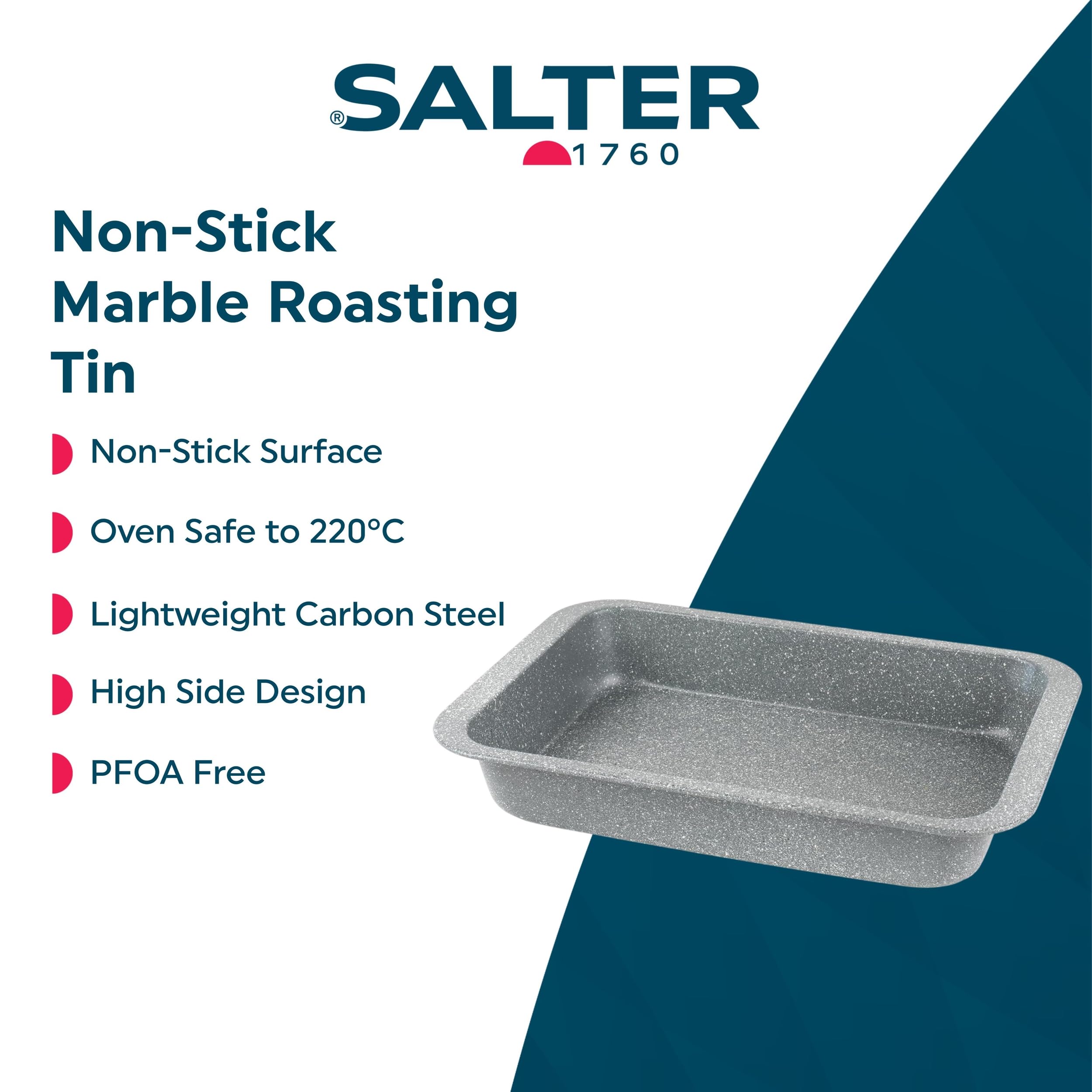 Salter BW02774G Marblestone Roasting Tin - 36cm Non-Stick, Carbon Steel, Oven Safe to 220°C 2