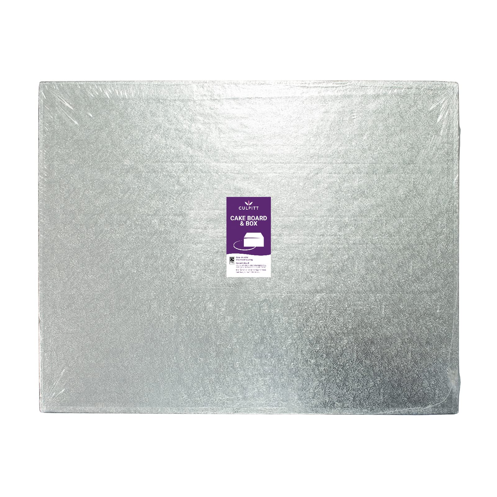 Culpitt Oblong Cake Box and Silver Cake Board Combo - 12'' x 9'' | 6'' High Box | Sturdy Drum 4
