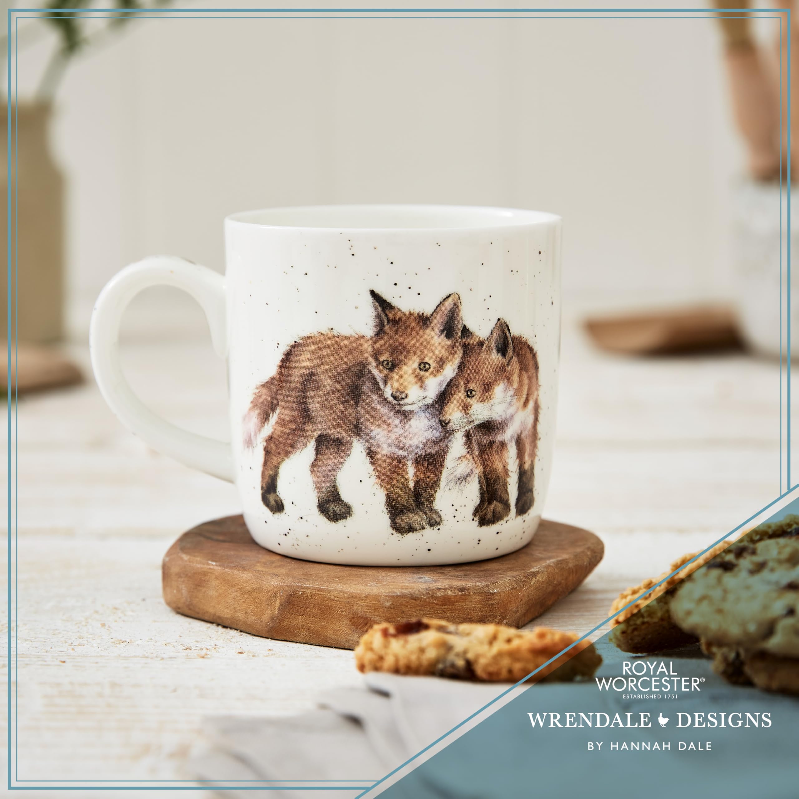 Wrendale Designs Fox Ceramic Coffee Cup | 300ml | Microwave Safe | White 3