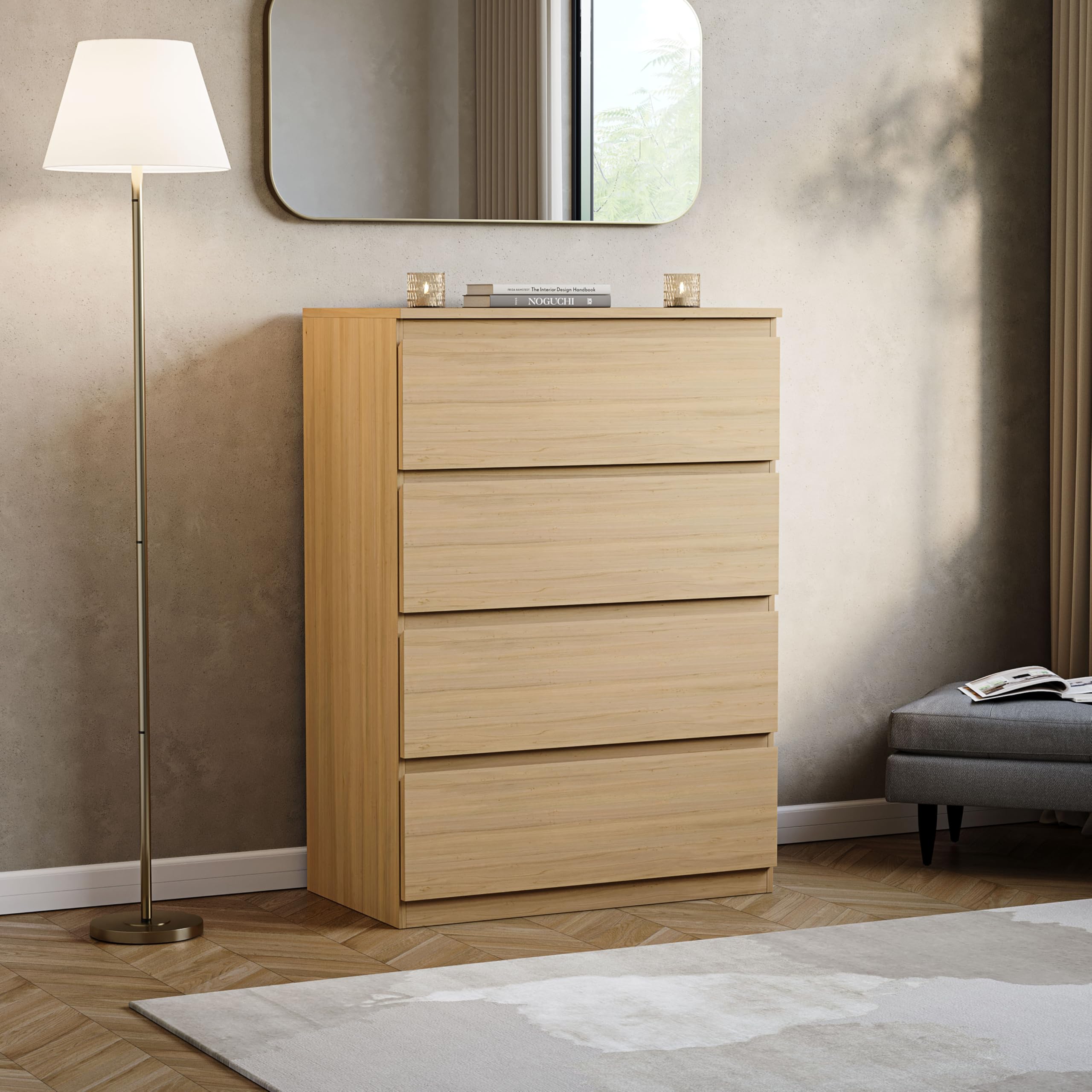 Vida Designs Denver 4 Drawer Chest of Drawers | Pine | 70W x 40D x 96H cm 8