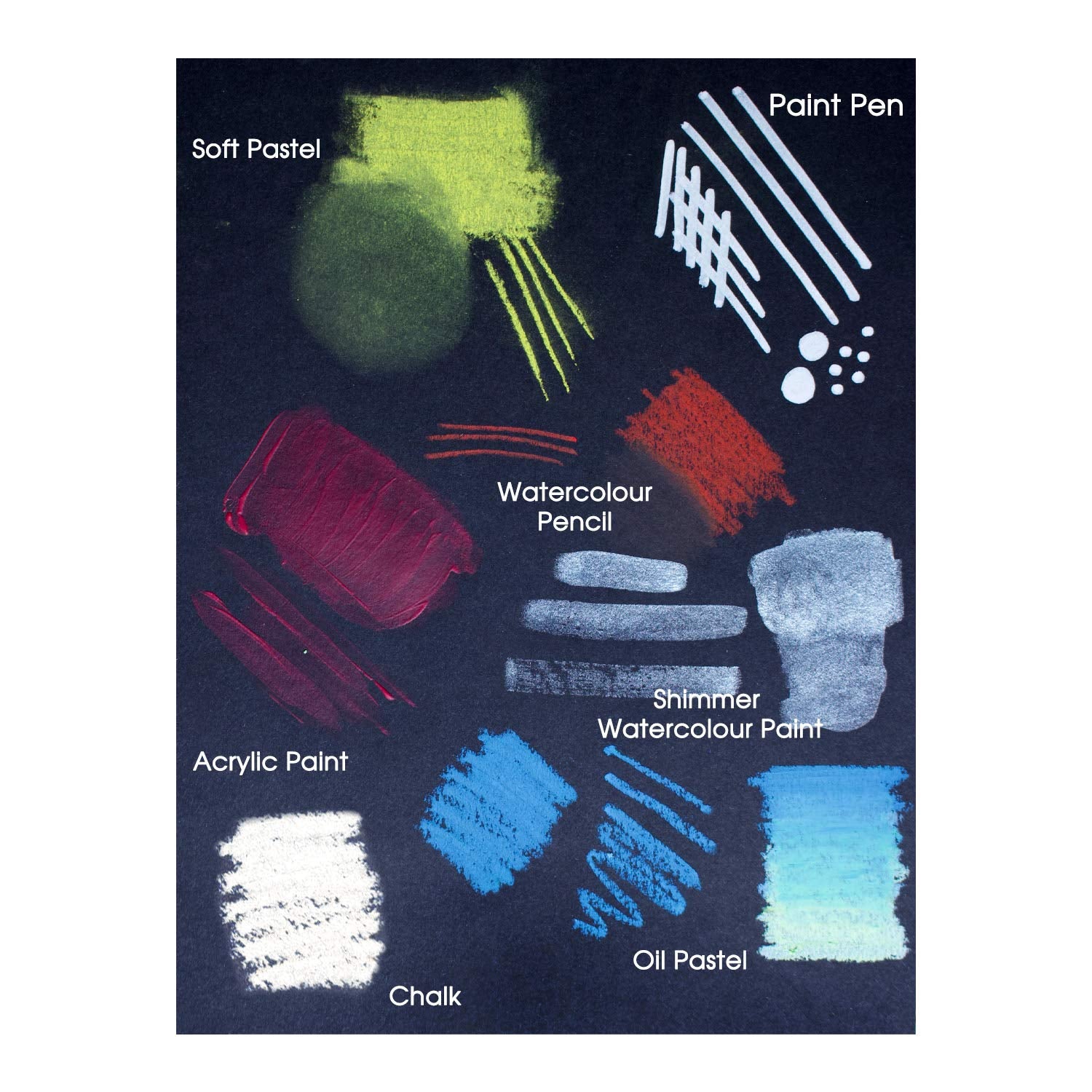 Artway Studio Spiral Bound A3 Black Card Sketchbook - 60 Sides Portrait 7