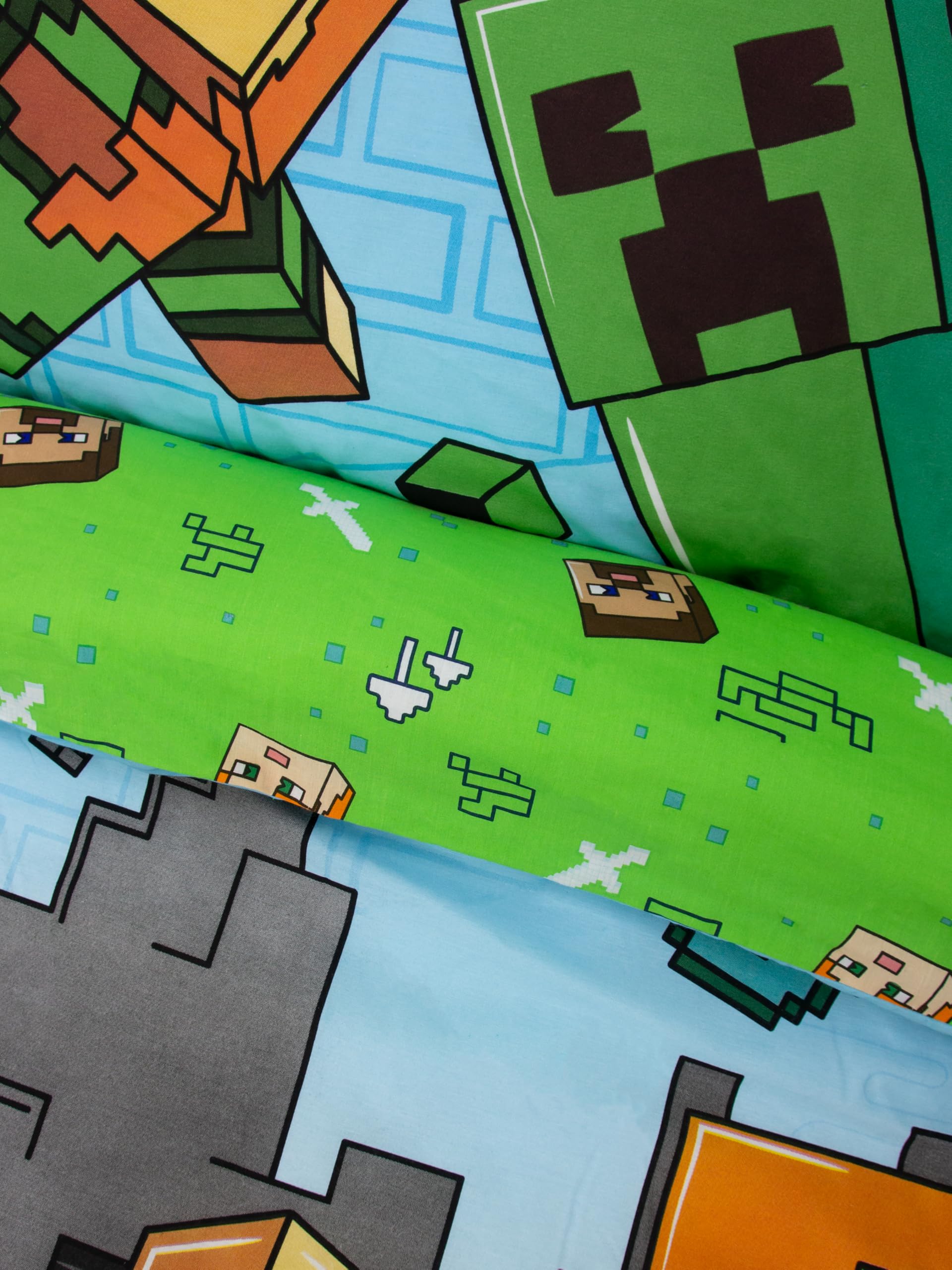 Character World Minecraft Reversible Single Duvet Cover Set | Polycotton Mix | UK Size 9