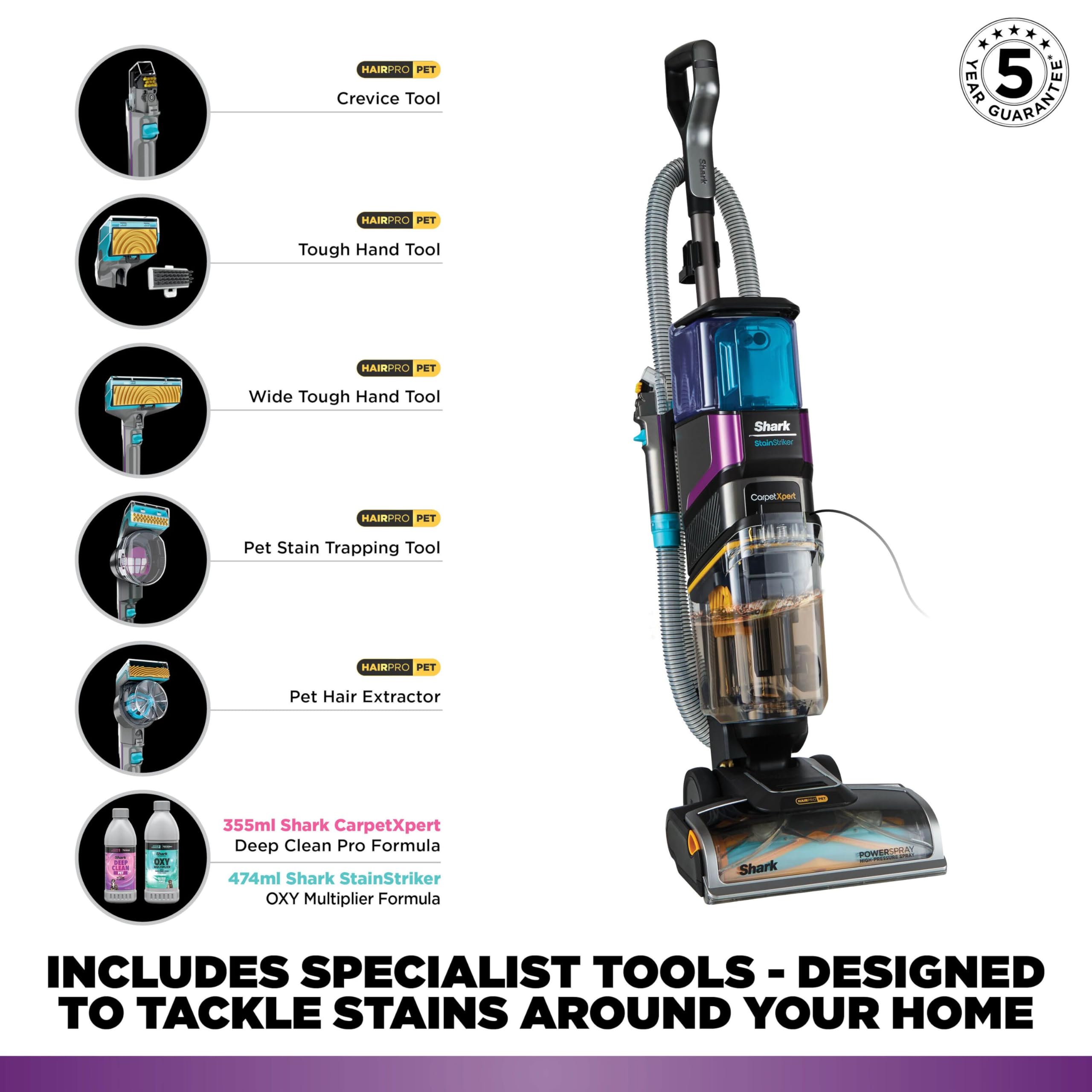 Shark CarpetXpert HairPro Pet Carpet Cleaner - Anti-Tangle | Built-In Spot Cleaner | 1000W 7
