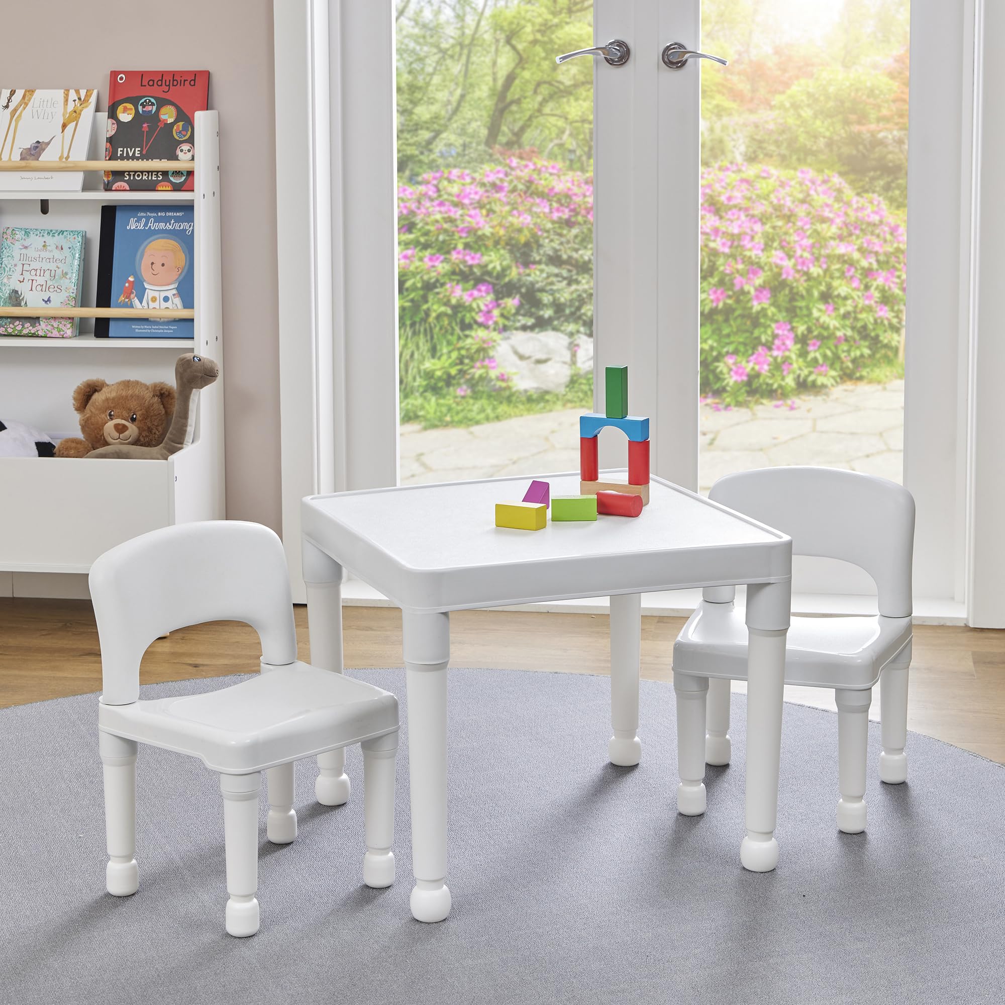 Liberty House Toys Plastic Table and Two Chair Set White | Ages 2+ | Simple Assembly 2