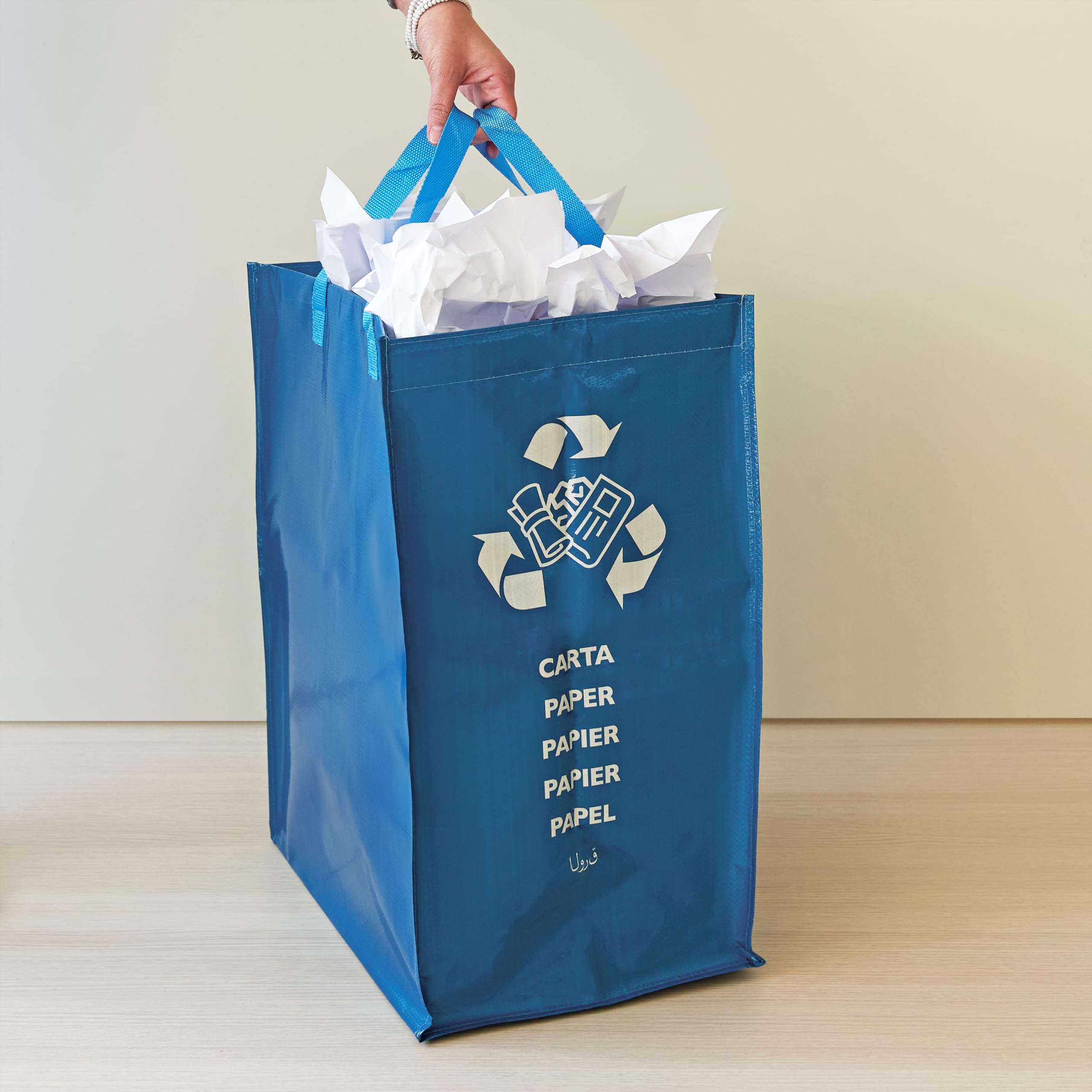Perfetto Recycle Paper Bag Container - 62L Capacity | Avio Color | 30x38x55 cm 7