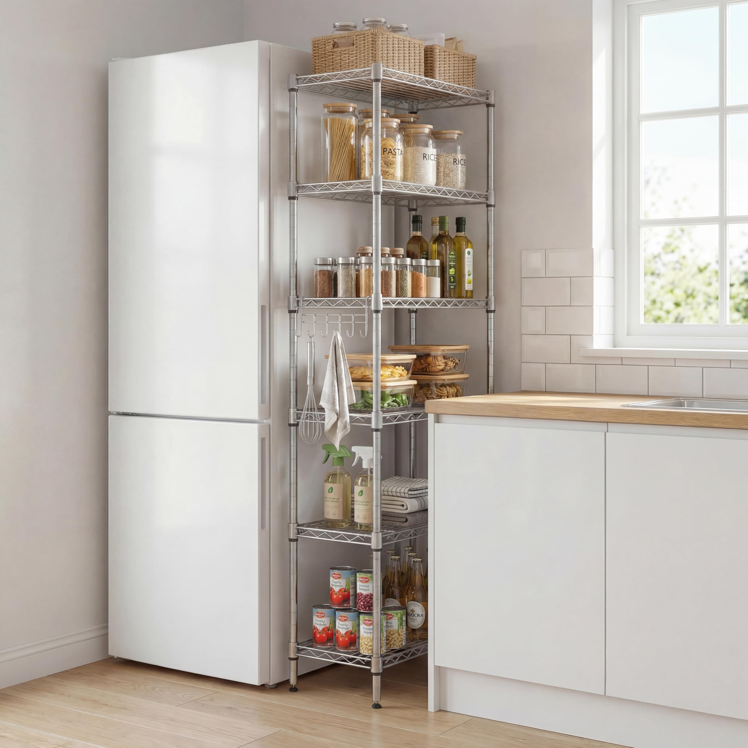 Himimi 6-Tier Wire Shelving Unit Metal Storage Rack | 550lb Capacity | Adjustable Shelves 5
