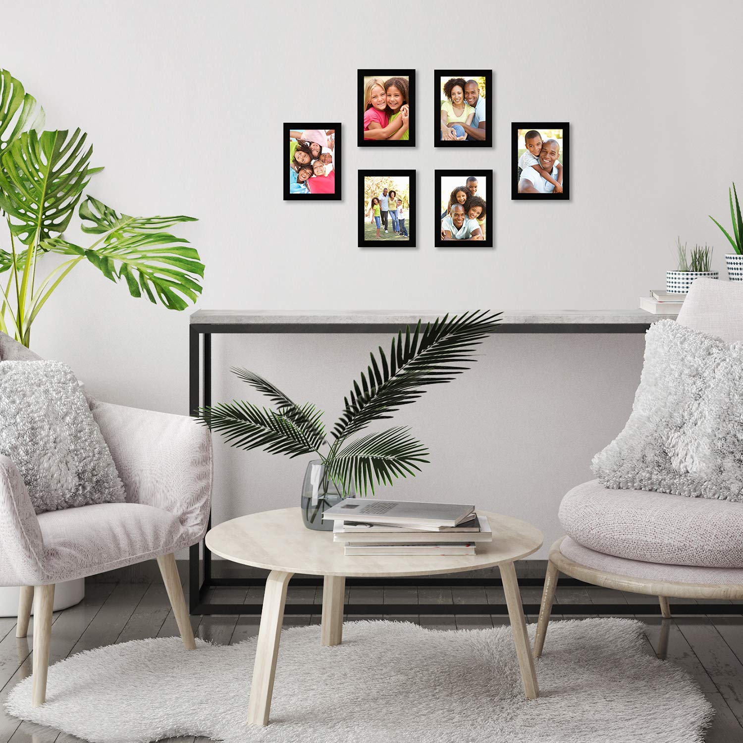 Americanflat 6x4 Photo Frames Set of 6 - Black Gallery Wall Picture Frames | Engineered Wood | Tabletop & Wall Mount 5
